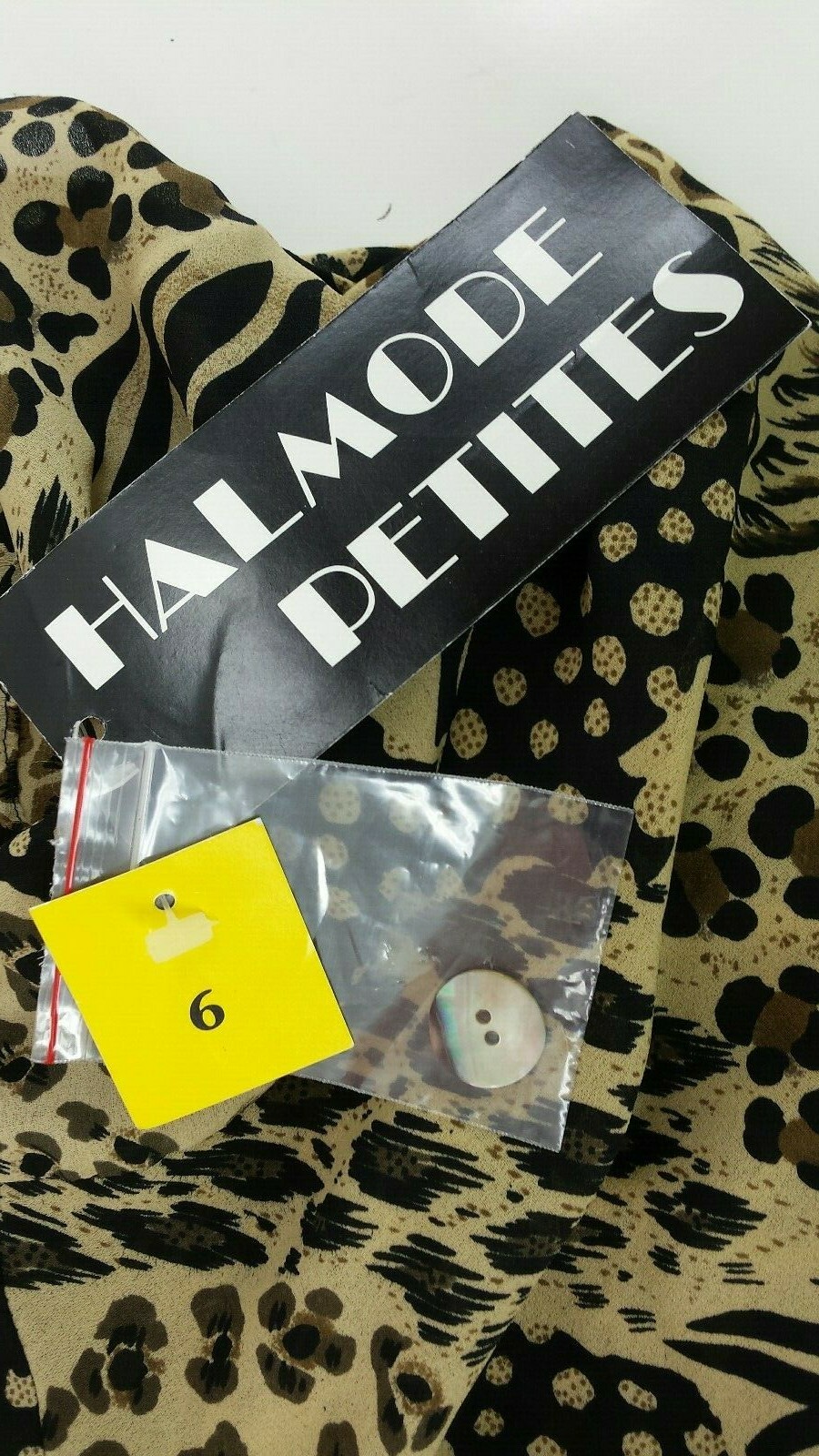 Halmode Petites Ladies Beige, Black, Brown Multi-colored Animal Print Dress. 6