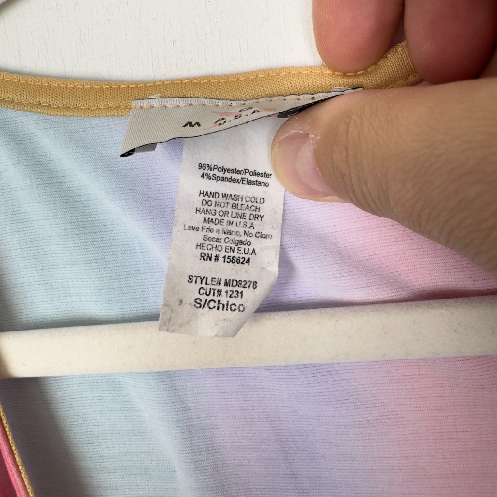 Maia Rainbow Ombre Maxi Dress S Sleeveless Deep V-Neck USA Made Polyester Blend