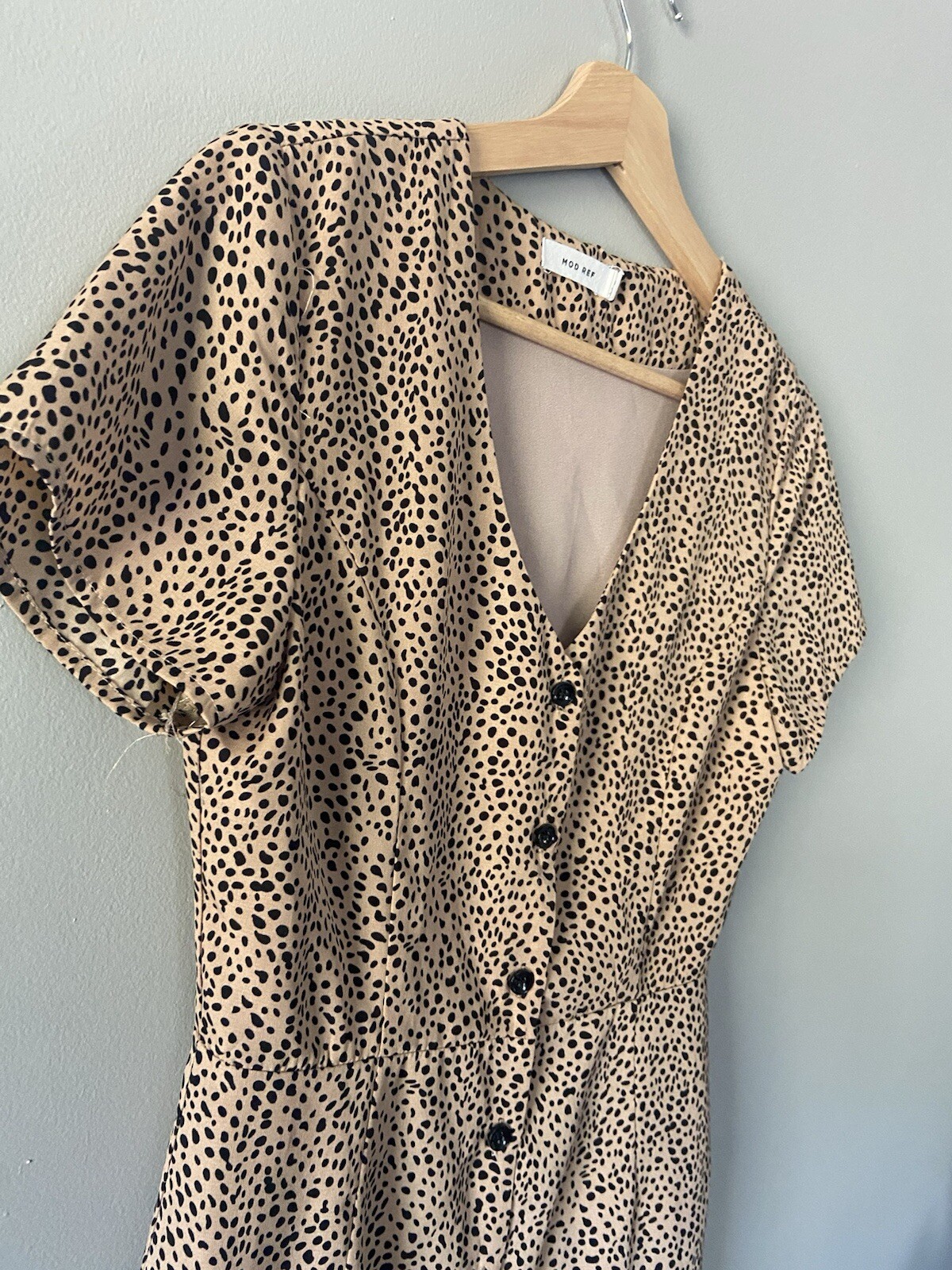 Mod Ref Cheetah Black & Brown Animal Print w/ lining A-line dress Size S Small