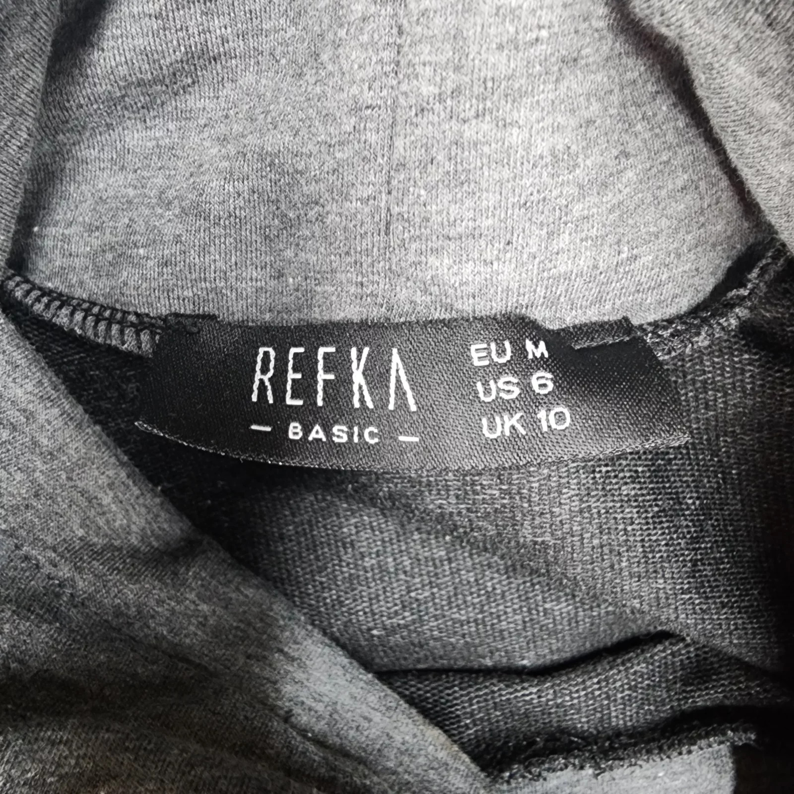 Refka Basic Women’s Size M Gray Turtleneck Sweater Dress Drawstring Long Sleeve