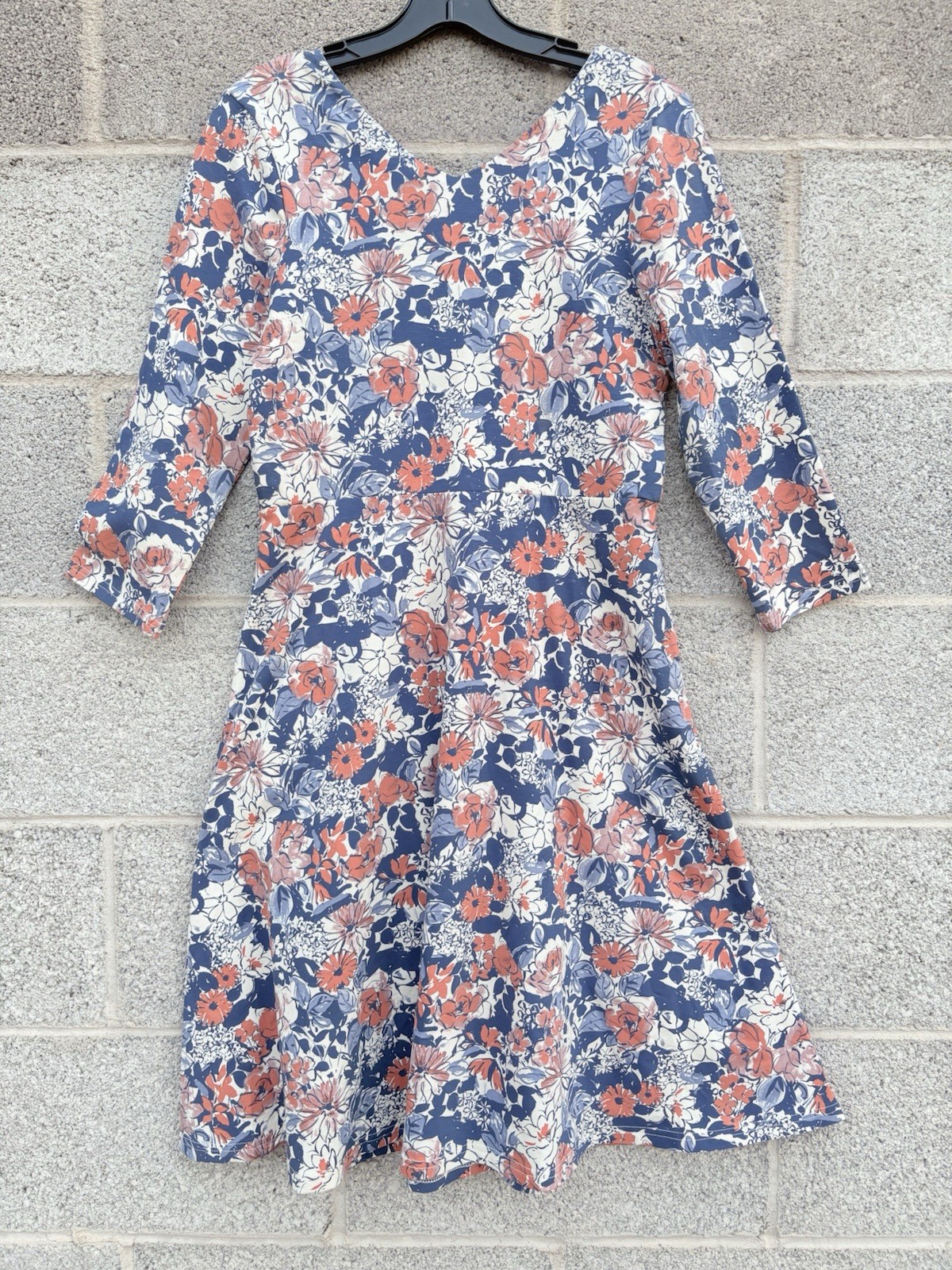 NWT Pact Midi Party Dress Small Autumn Cosmos Floral Fit & Flare Pockets V-Neck