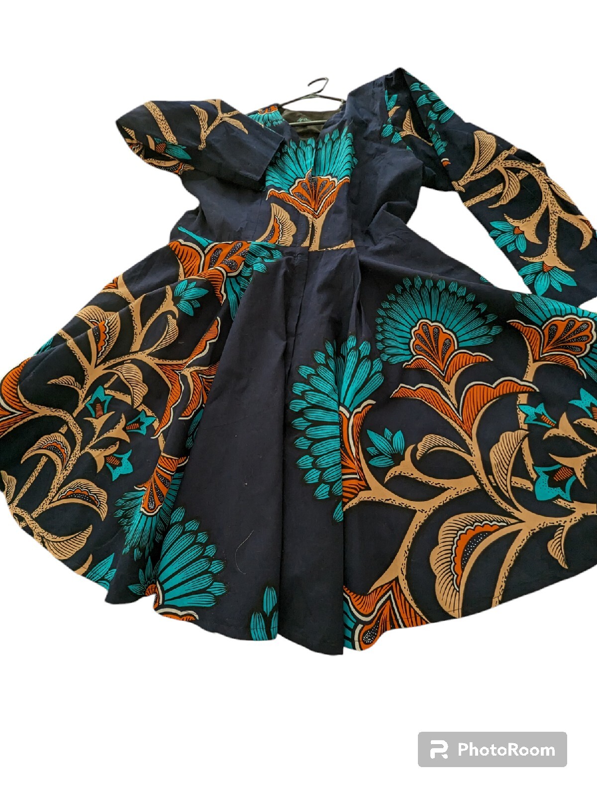 Ray Darten Awolowo Jacket Dress African Print XXLrg Cotton Lined Multicol