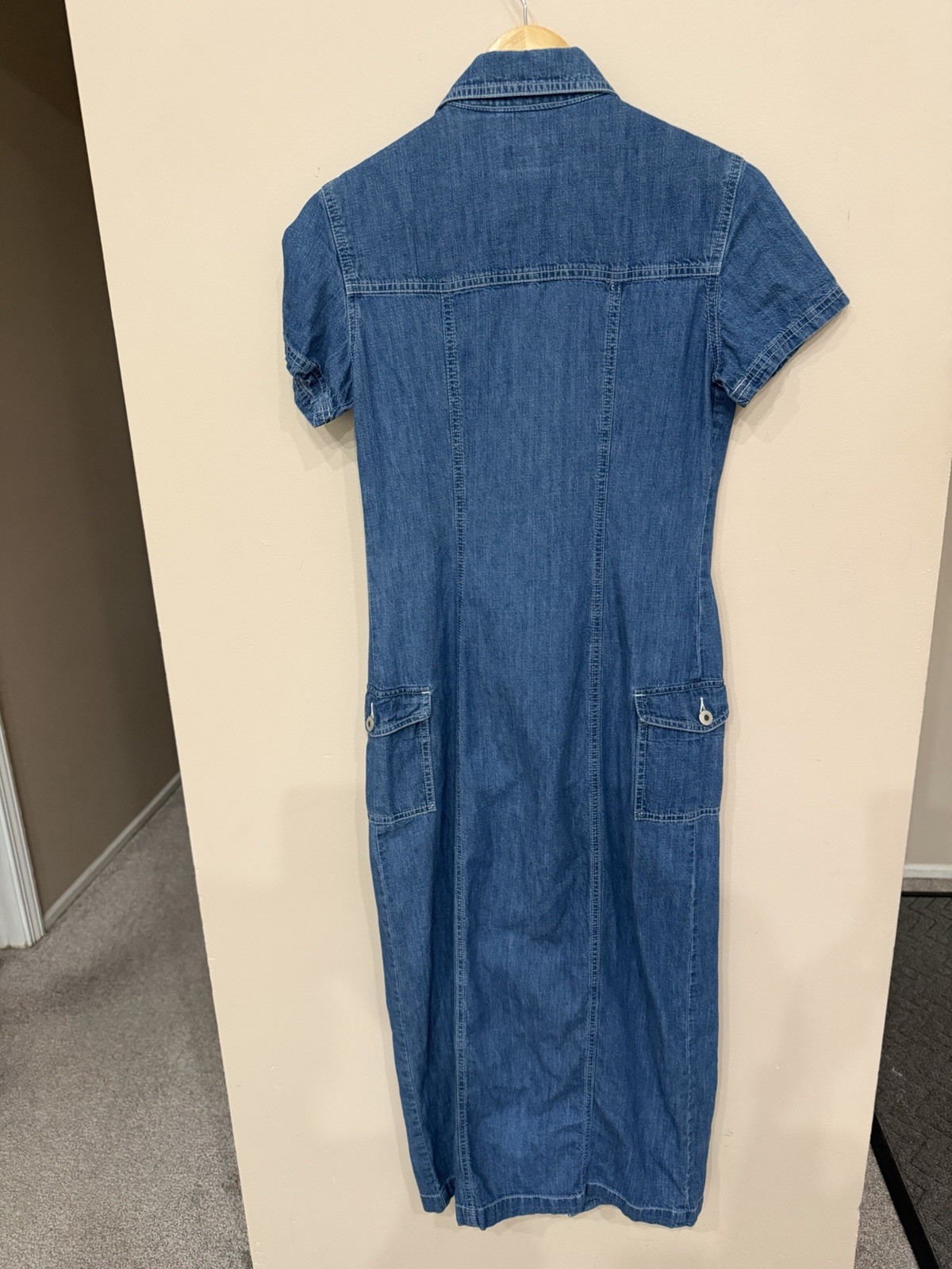 Preview International Denim Midi Button Down Dress Womens Size 4 Petite Western