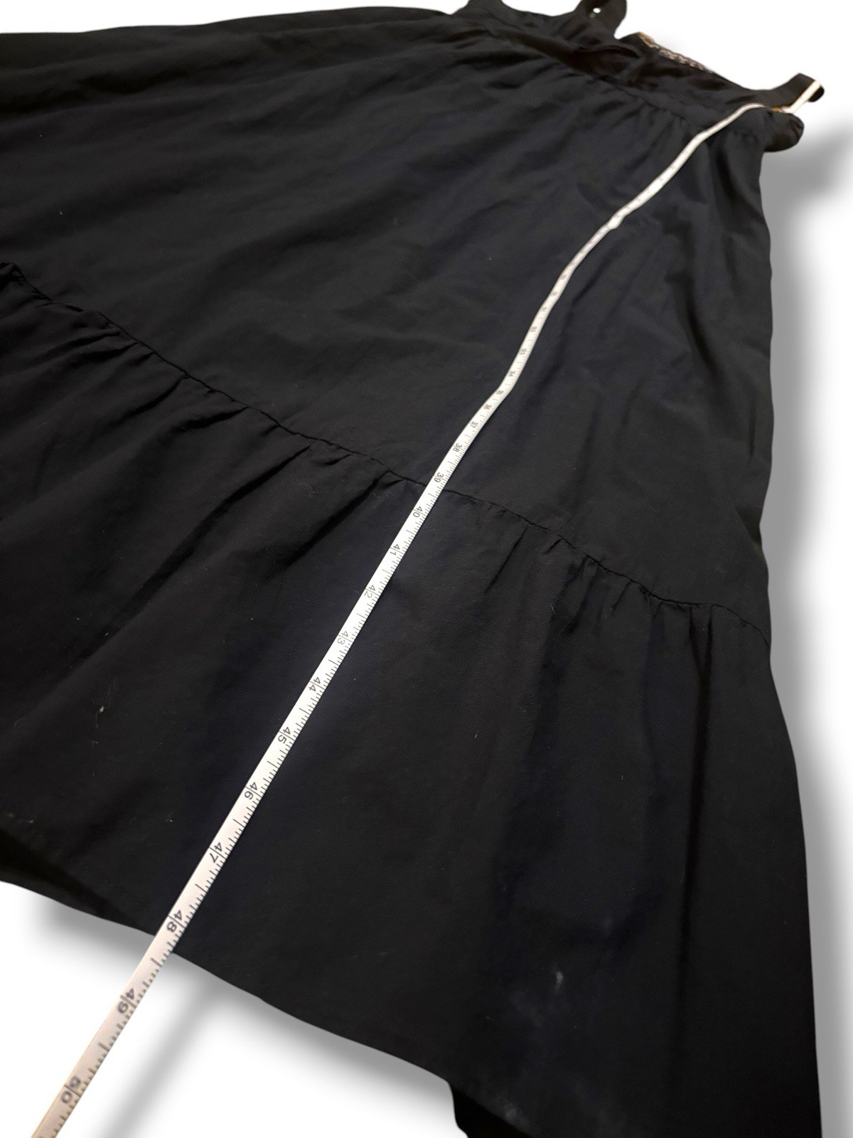 Band Crush Black Lace Trim Smocked Back Midi Dress XL Boho Cottagecore
