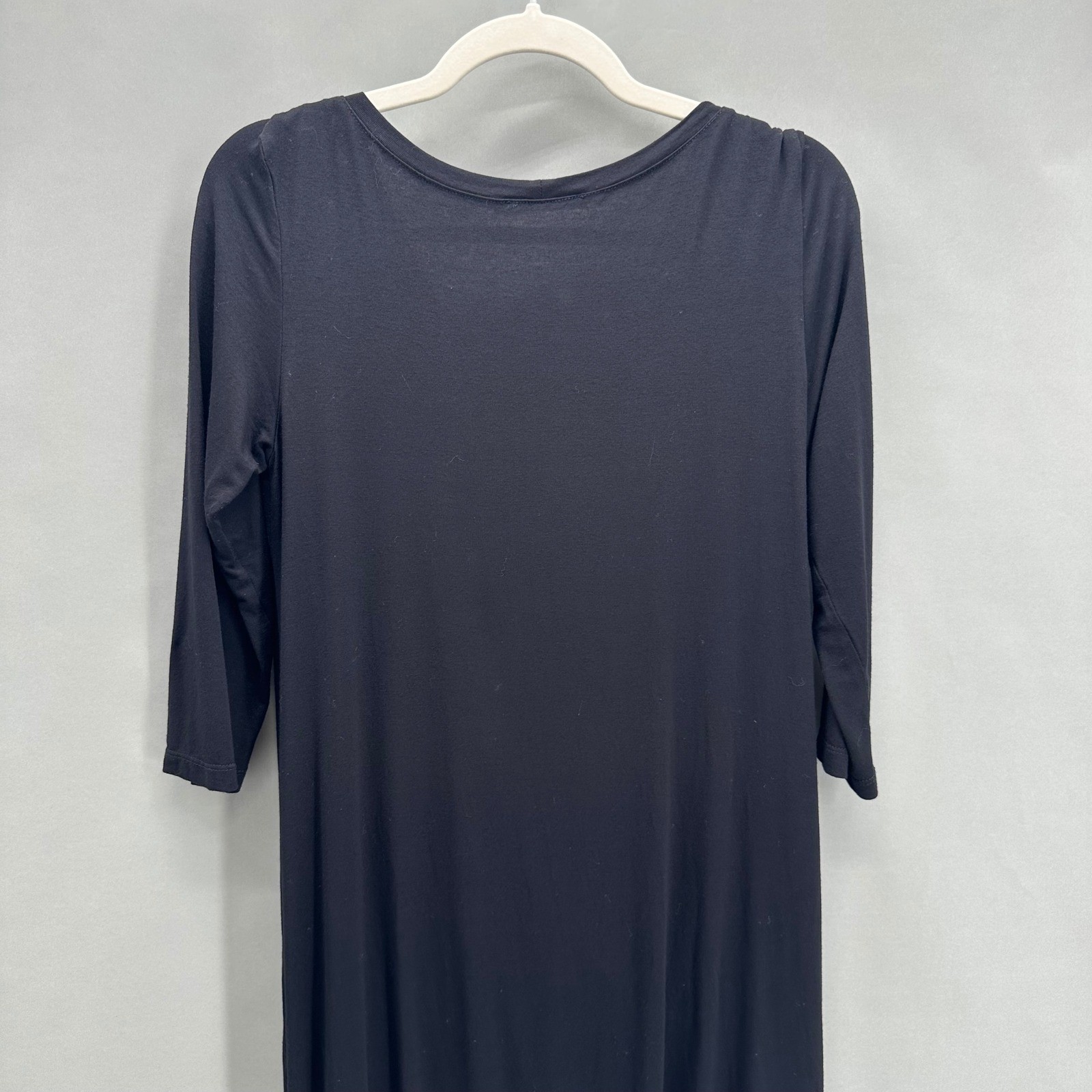 Alembika Black Draped Crossover Bubble Hem Dress Size 4 US10-12 Lagenlook Israel