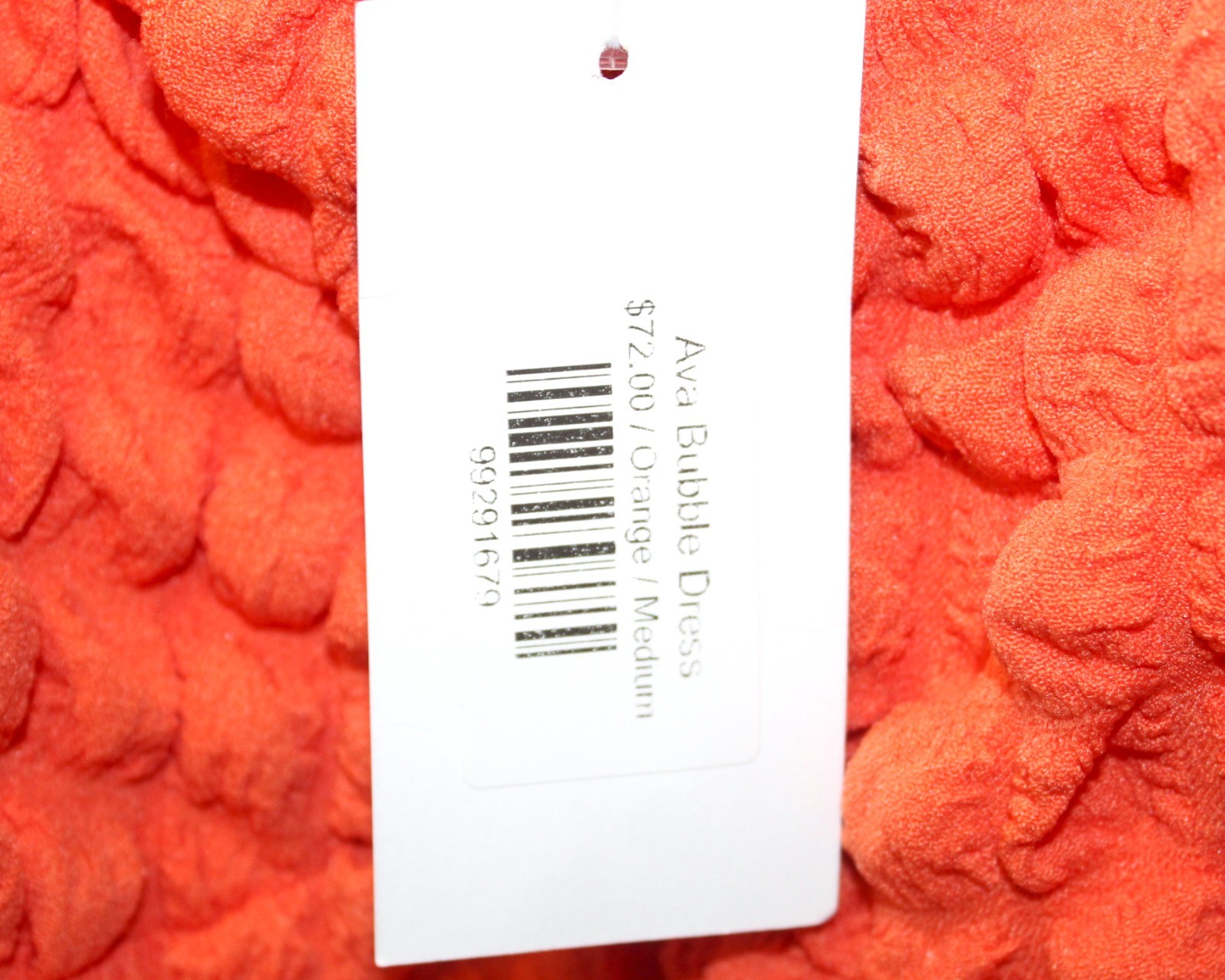 NWT Merci Orange Bubble Dress – Textured Puff Sleeve Midi Dress – Smocked Back