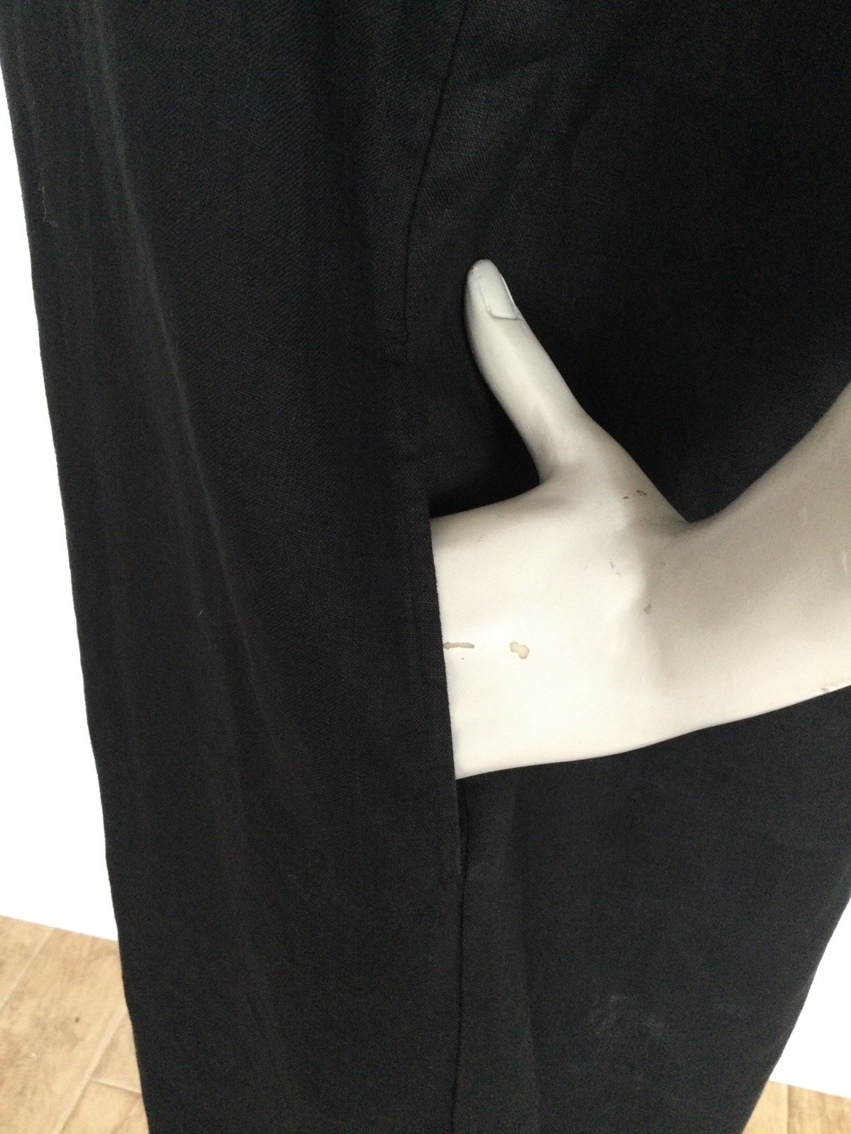 Muji Linen Button Up Black Relaxed Dress Size XS-S