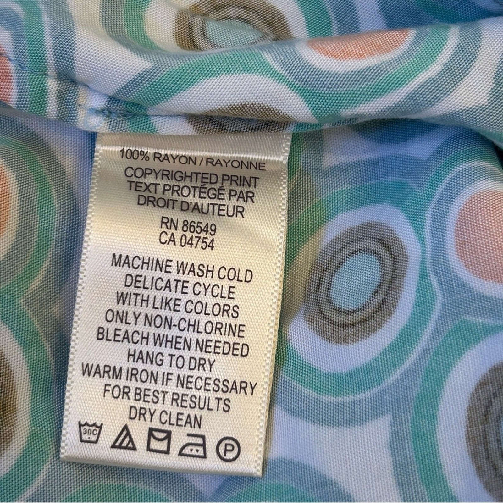 Tommy Bahama Resort Mod Retro Pattern Blue Green Orange Circle XXS Relax Summer