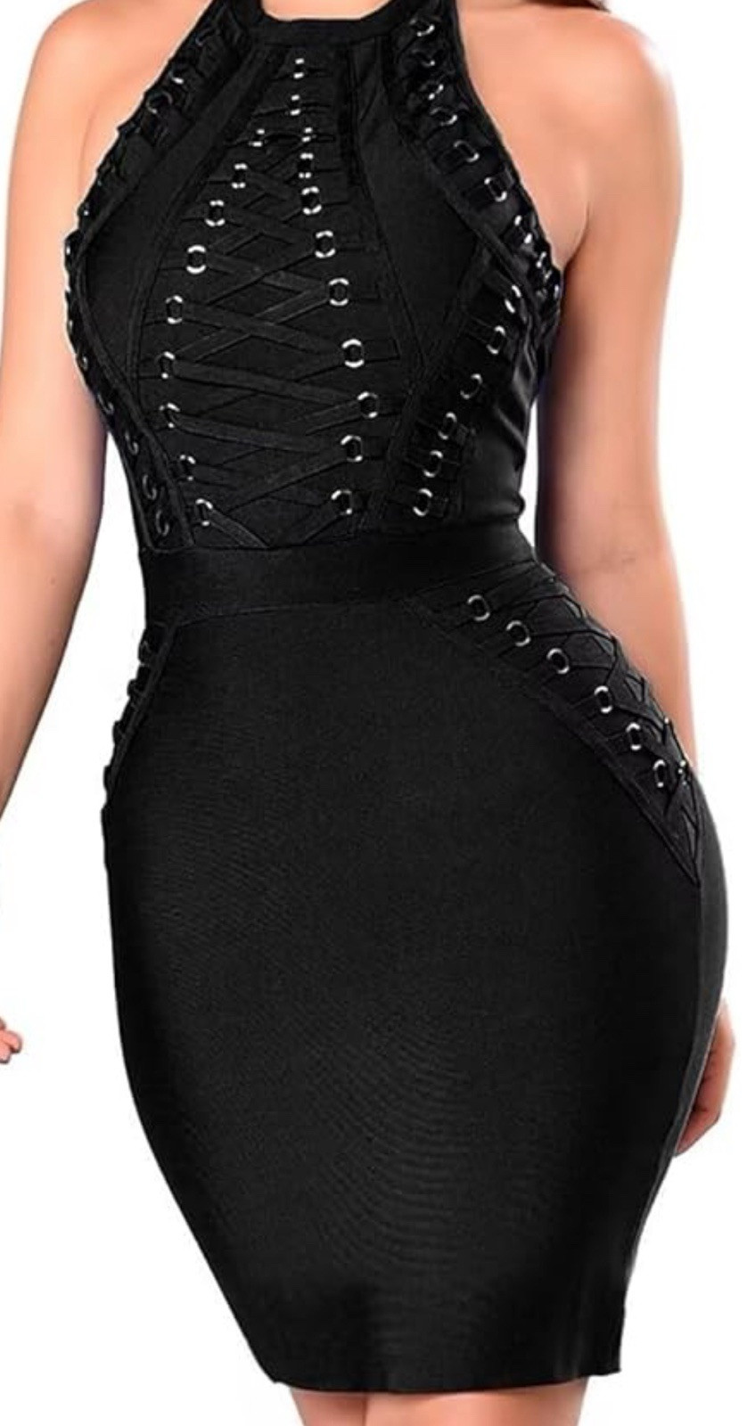 Hybrid & company women’s black bondage party dress clubing 2X