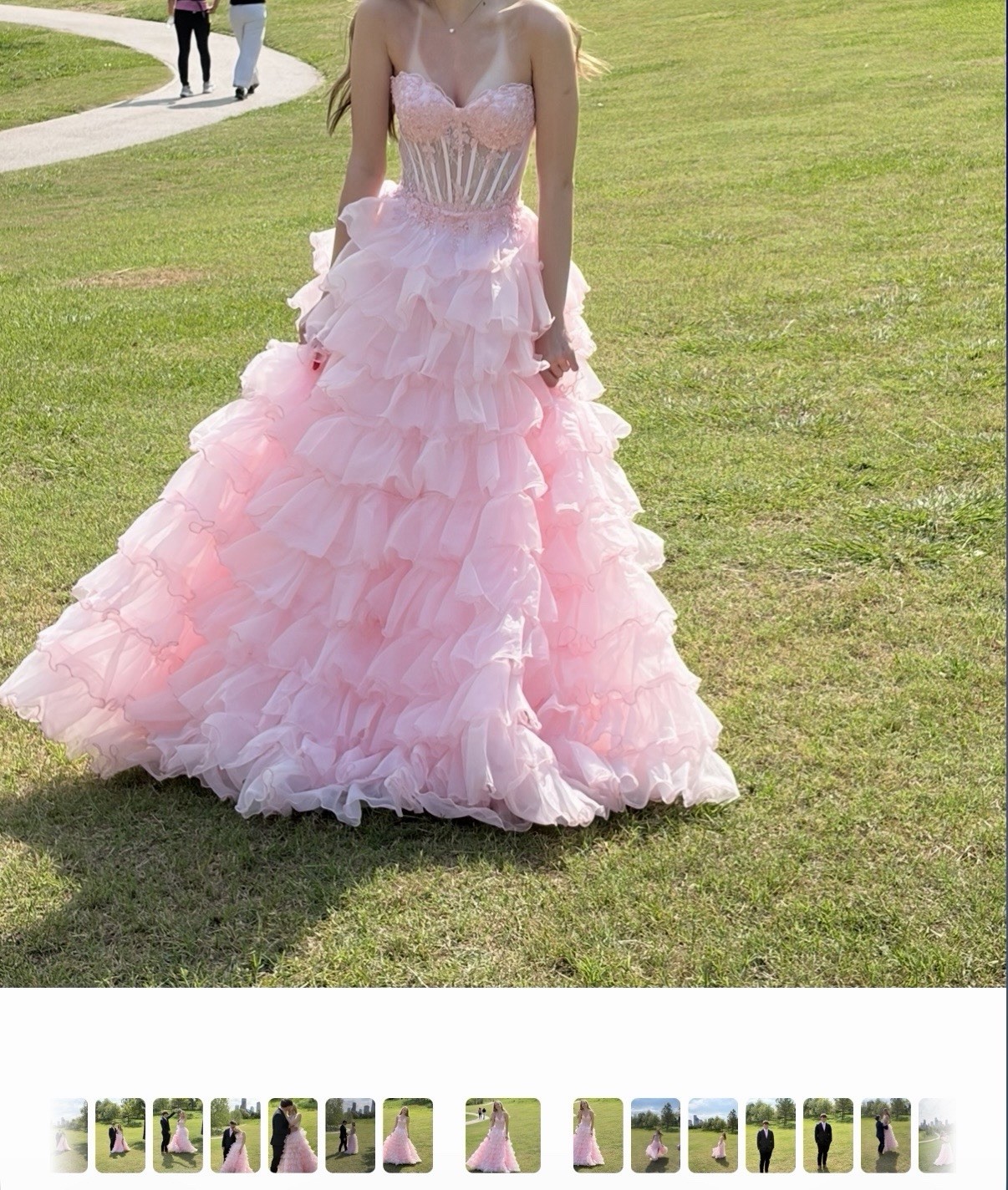 Nox Anabel Pink Strapless Sweetheart Corset Lace Up Tulle Ballgown Dress 2
