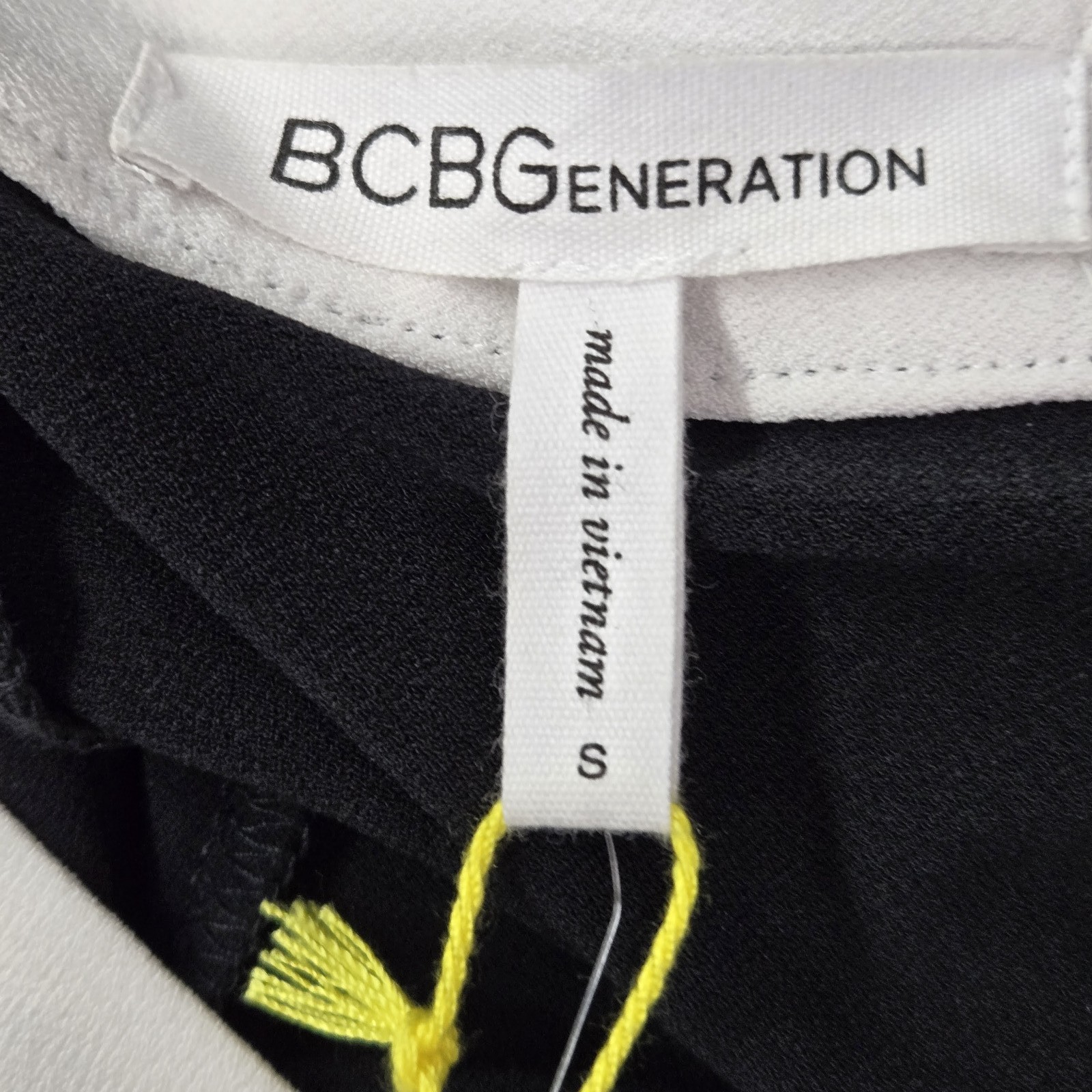 Bcbgeneration Women Dress S Black Color Blocked Long Sleeve Mini A Line NWT