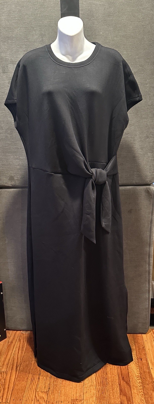 SPANX AirEssentials Tie-Waist Maxi Dress. Size XL very Black New With Tags