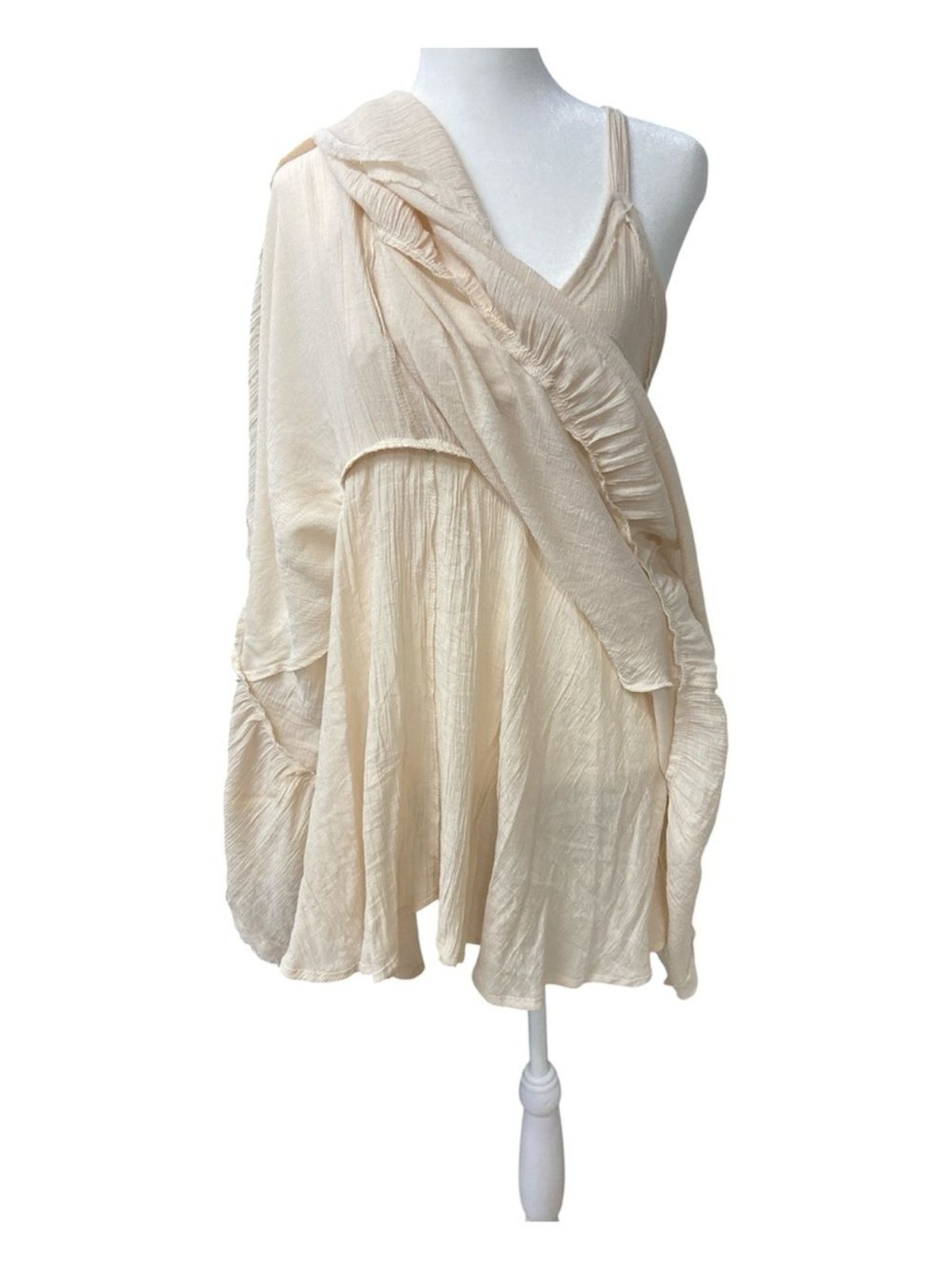 Wishlist Cream Spaghetti Strap Layered Mini Dress Size Small
