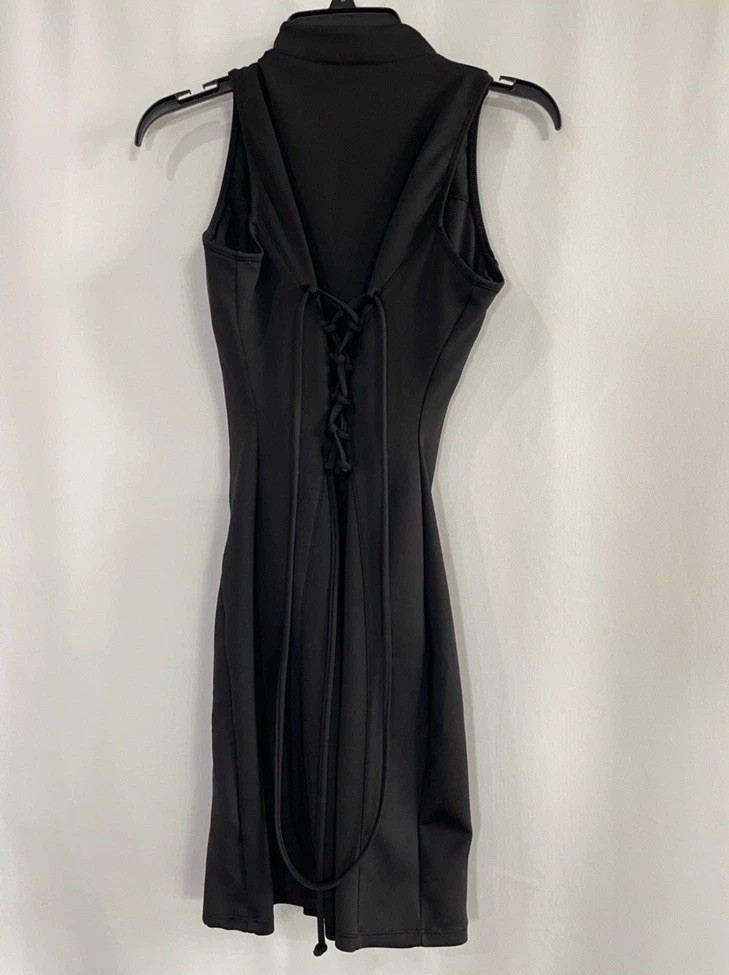 Ta3 Sleeveless Black Zip-Front Bodycon shapewear compression dress