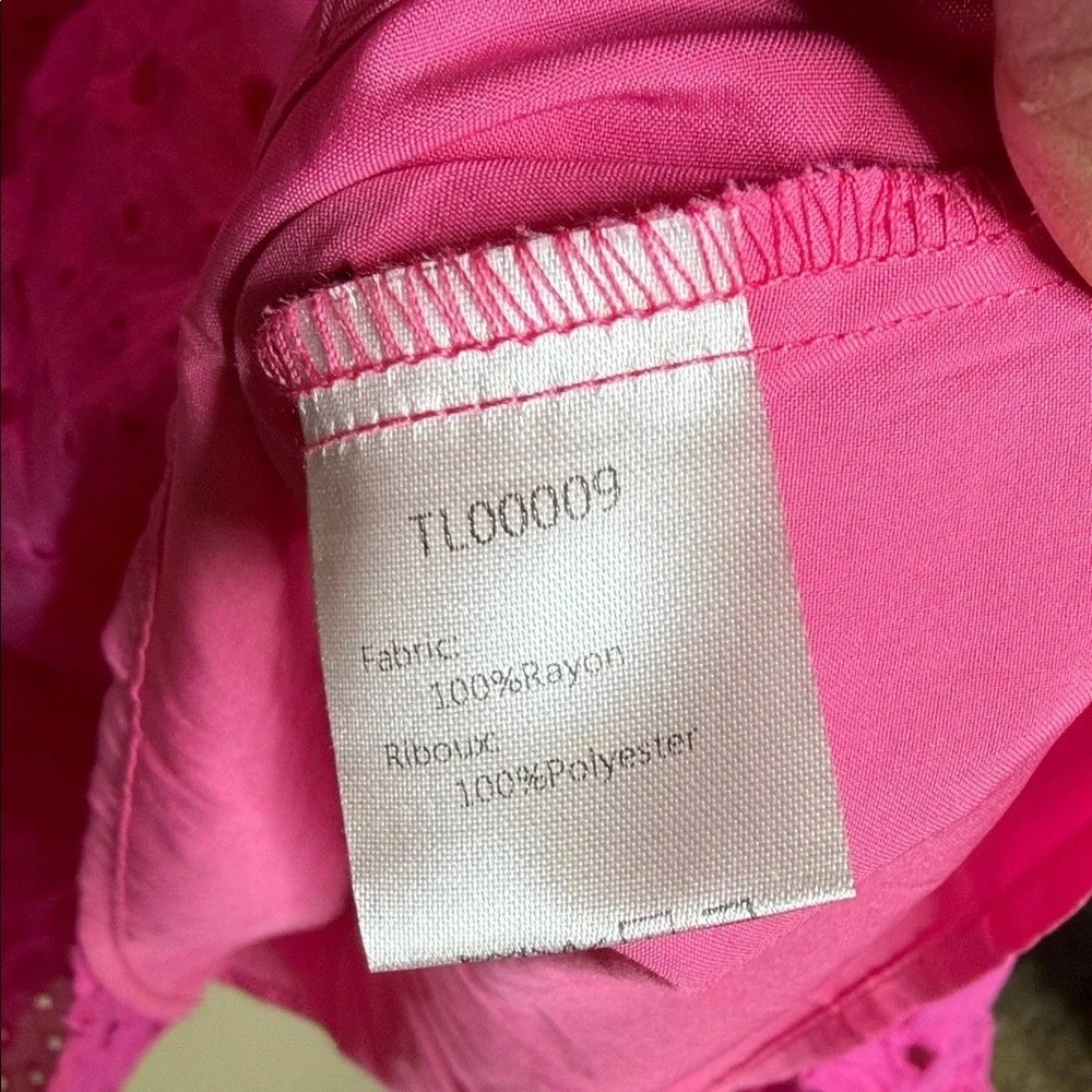 1259-Anrabess Pink Eyelet Dress – Size XL – NWT
