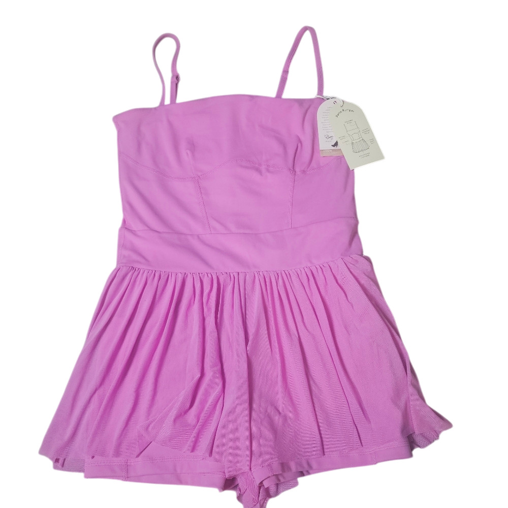 Blogilates Size Small Barre Romper W/Shorts Adjustable Straps First Bloom NEW