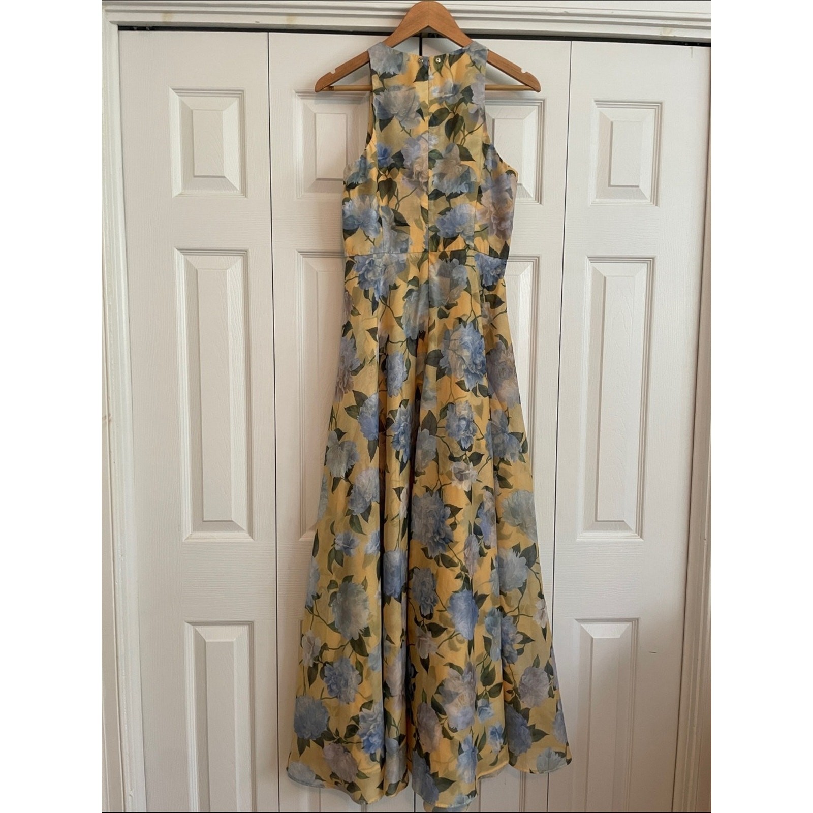 Sachin & Babi Kate Draped Floral Print Organza Gown Dress size 8