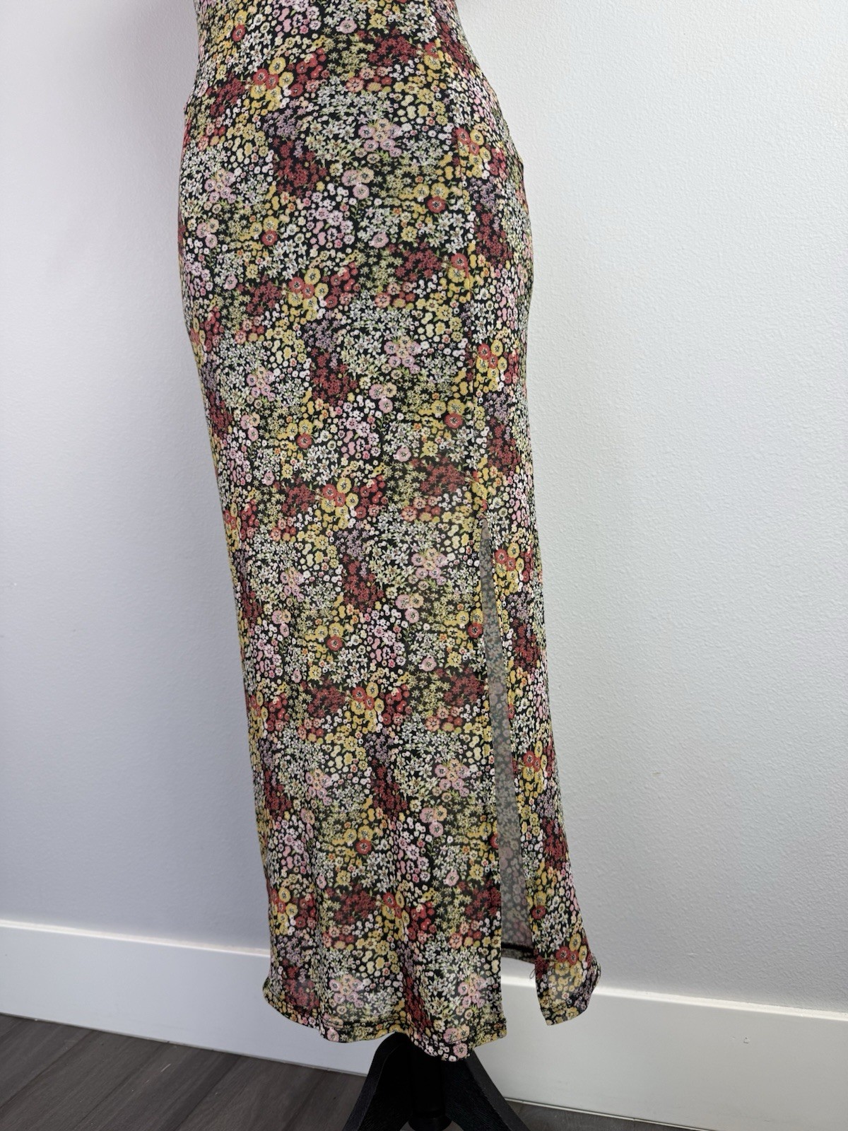 Stitch & pixi Multicolor Floral Mesh Maxi Dress Size XS vtg Summer Boho Indie