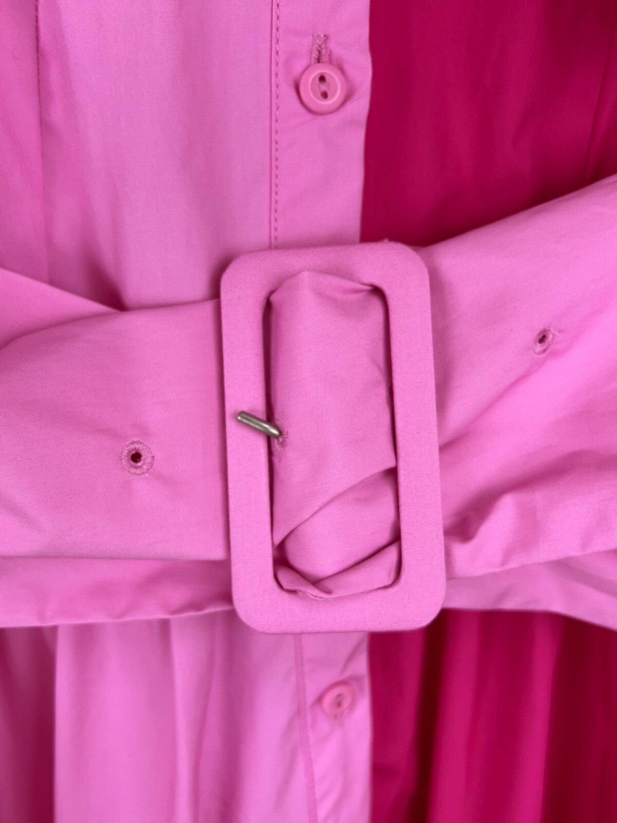Christopher John Rogers X Target Pink Color Block Poplin Tiered Shirt Dress Sz 0