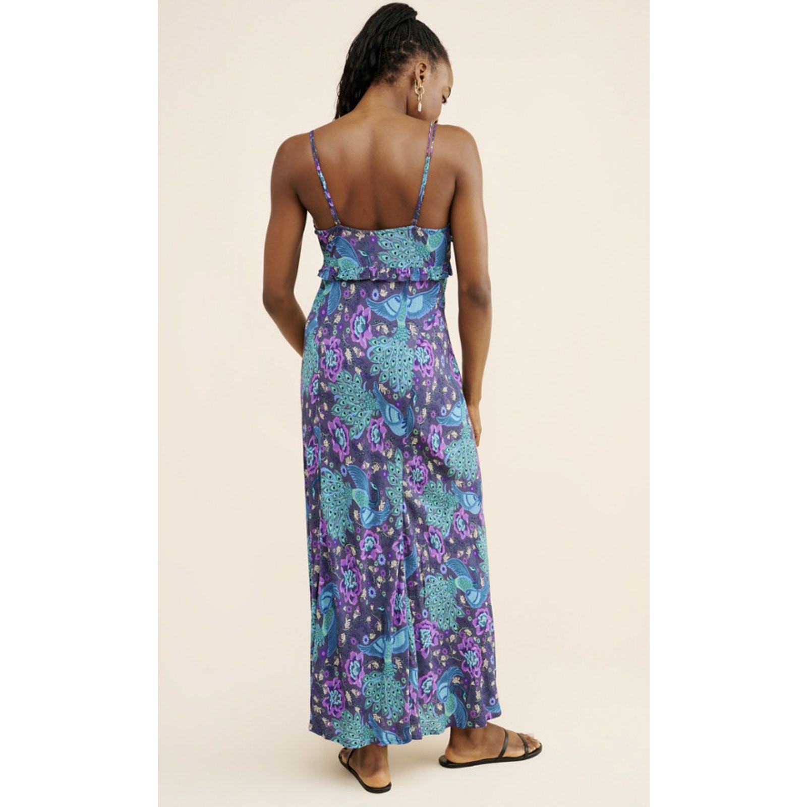 SPELL & The Gypsy Boheme Bias Slip Maxi Dress Peacock Blue/Purple