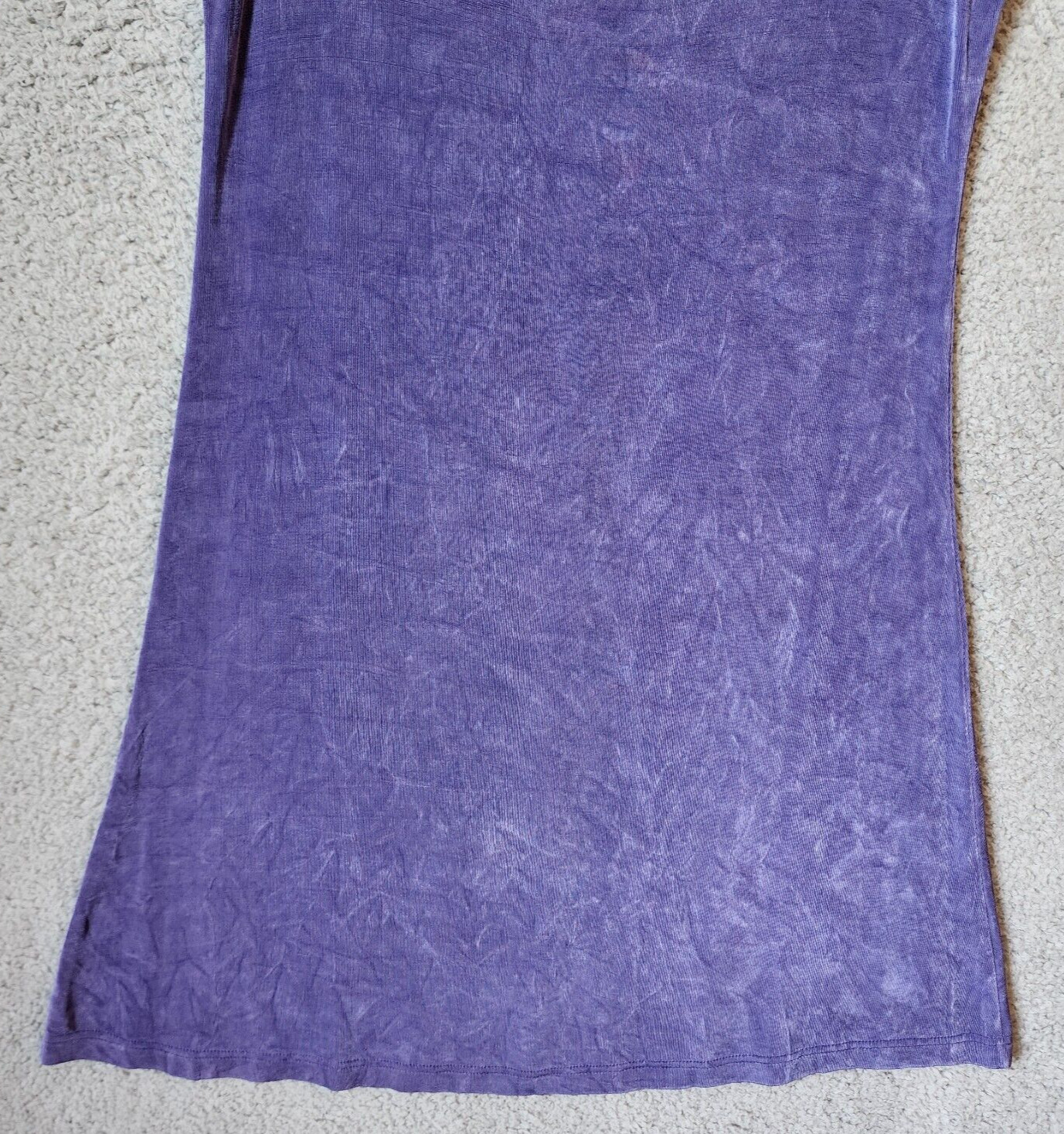 Picadilly Fashions Sleeveless Scoop Neck Dress Slinky Travelers Knit Purple Sz L