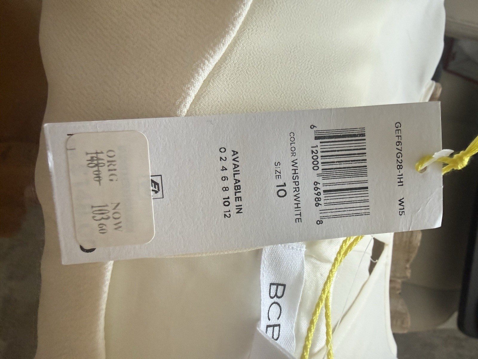 BCBG Generation Ivory Sheer Cut Out Mid Mini Straight Dress Size 10