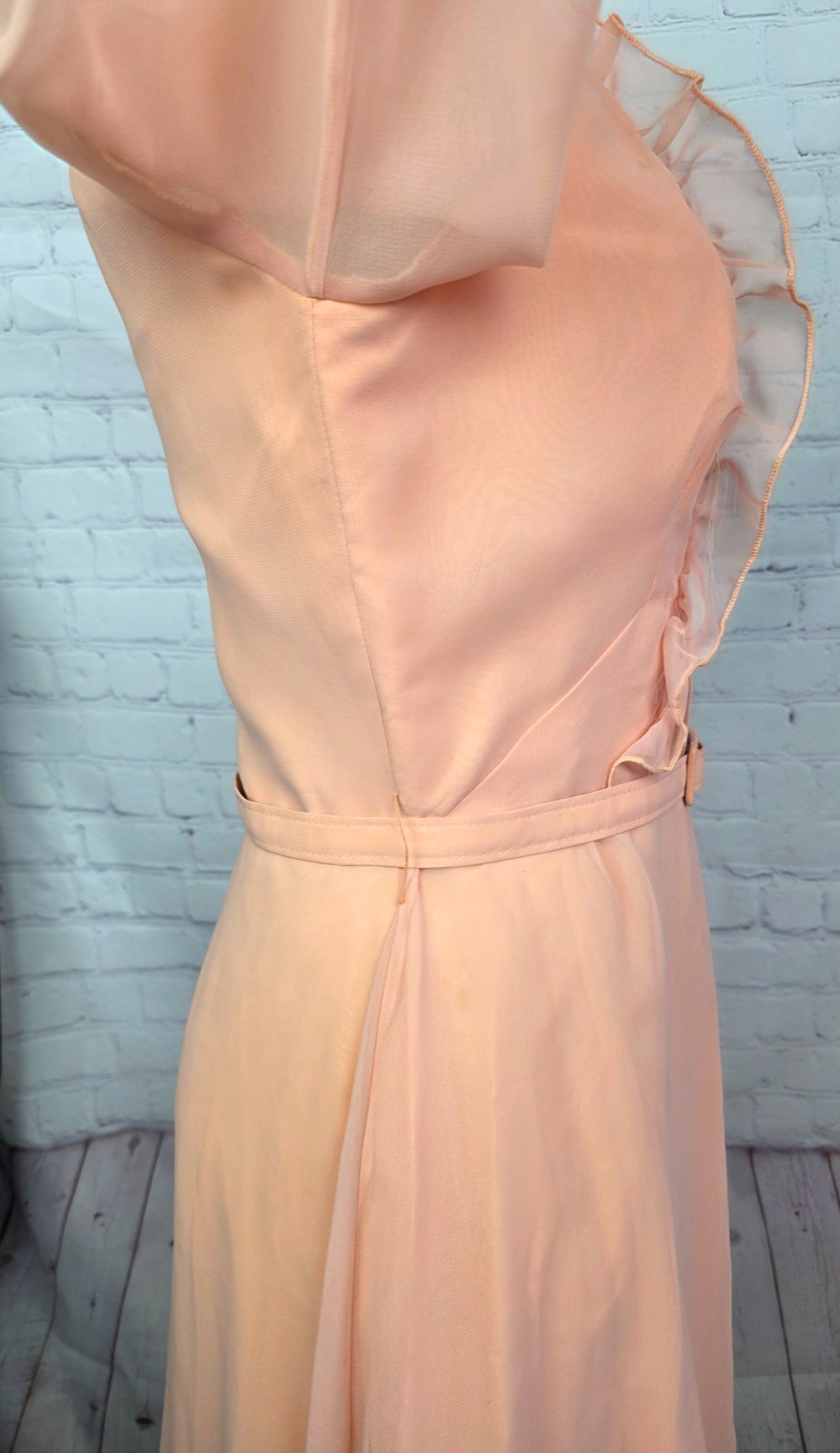 Vintage 60’s 70’s Kati by Laura Phillips Dress Chiffon Belt Wedding MOB Size 14