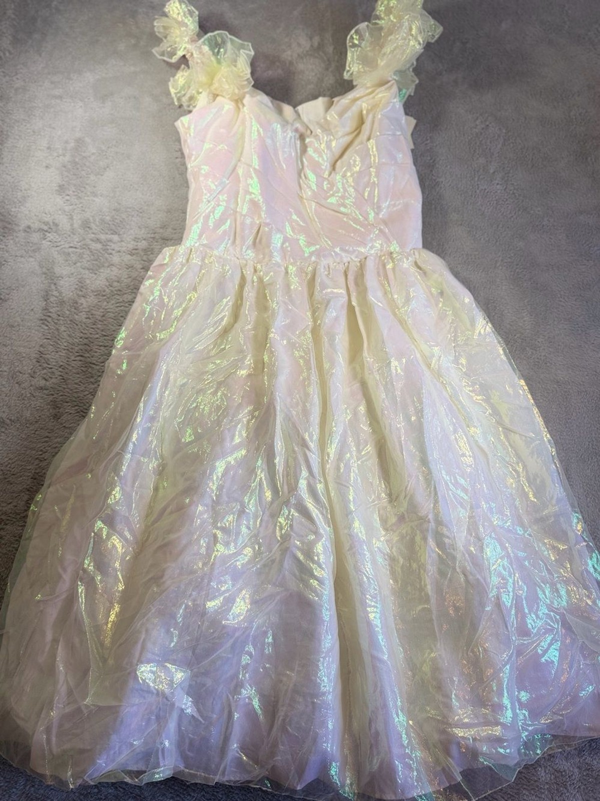 Vintage Jessica McClintock Iridescent White Prom/Wedding/Party Dress NWT! 13/14