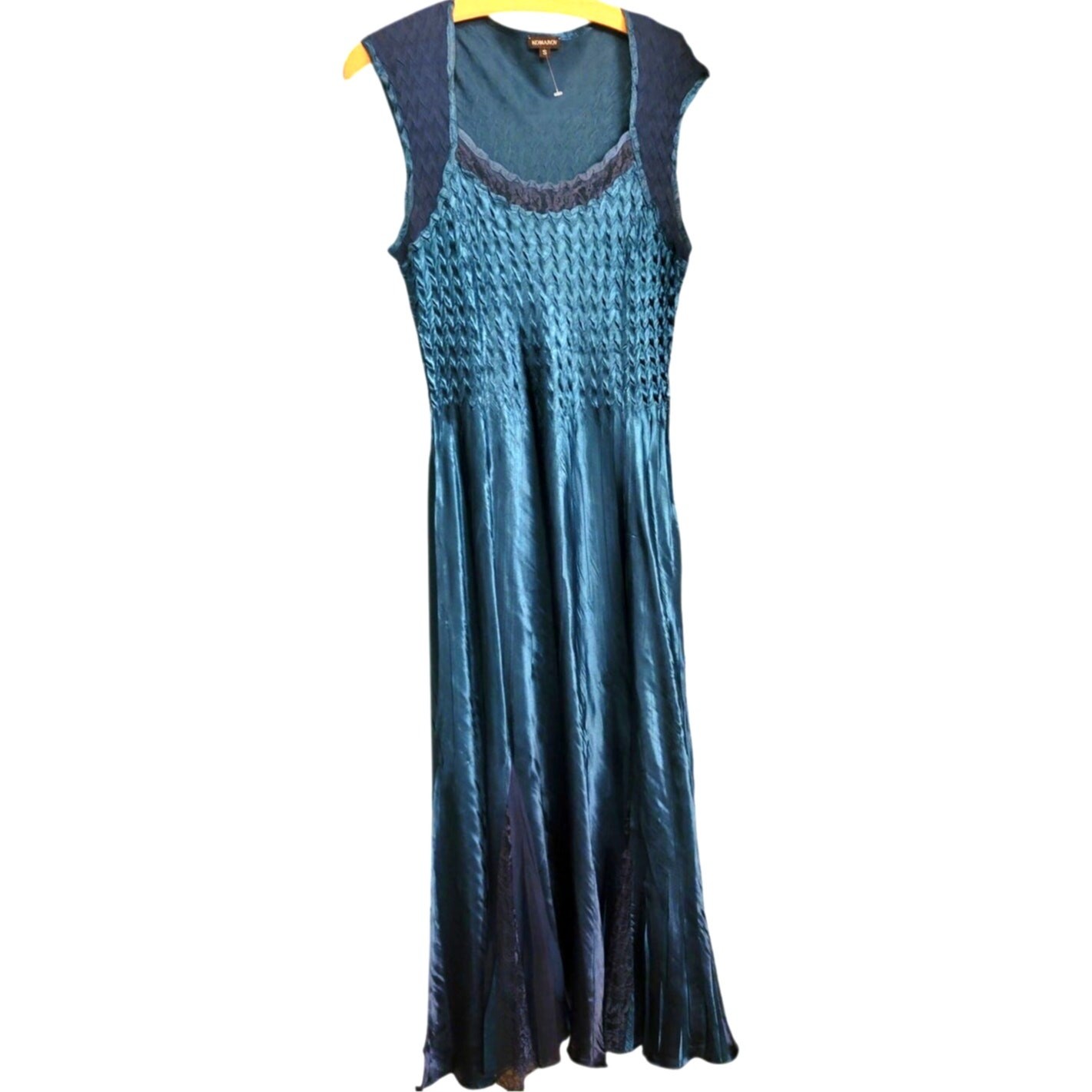 Komarov y2k crinkle slight cap sleeve fairy blue dress small