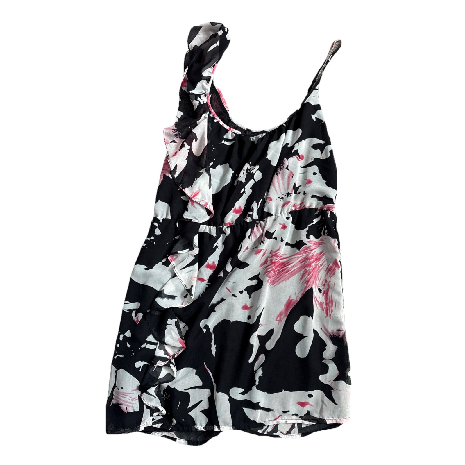 EUC **RUE 21** Fully Lined Layered Dess Size L 100% black Floral Ruffle girly L