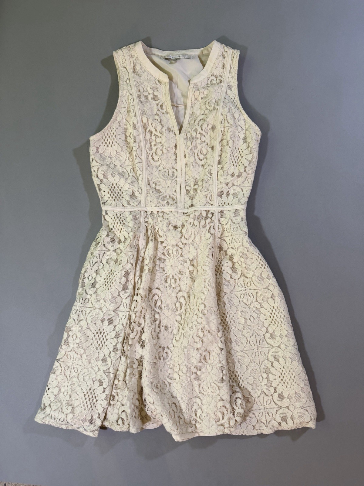 LC Lauren Conrad Cream Lace A-Line Mini Dress Women’s 6