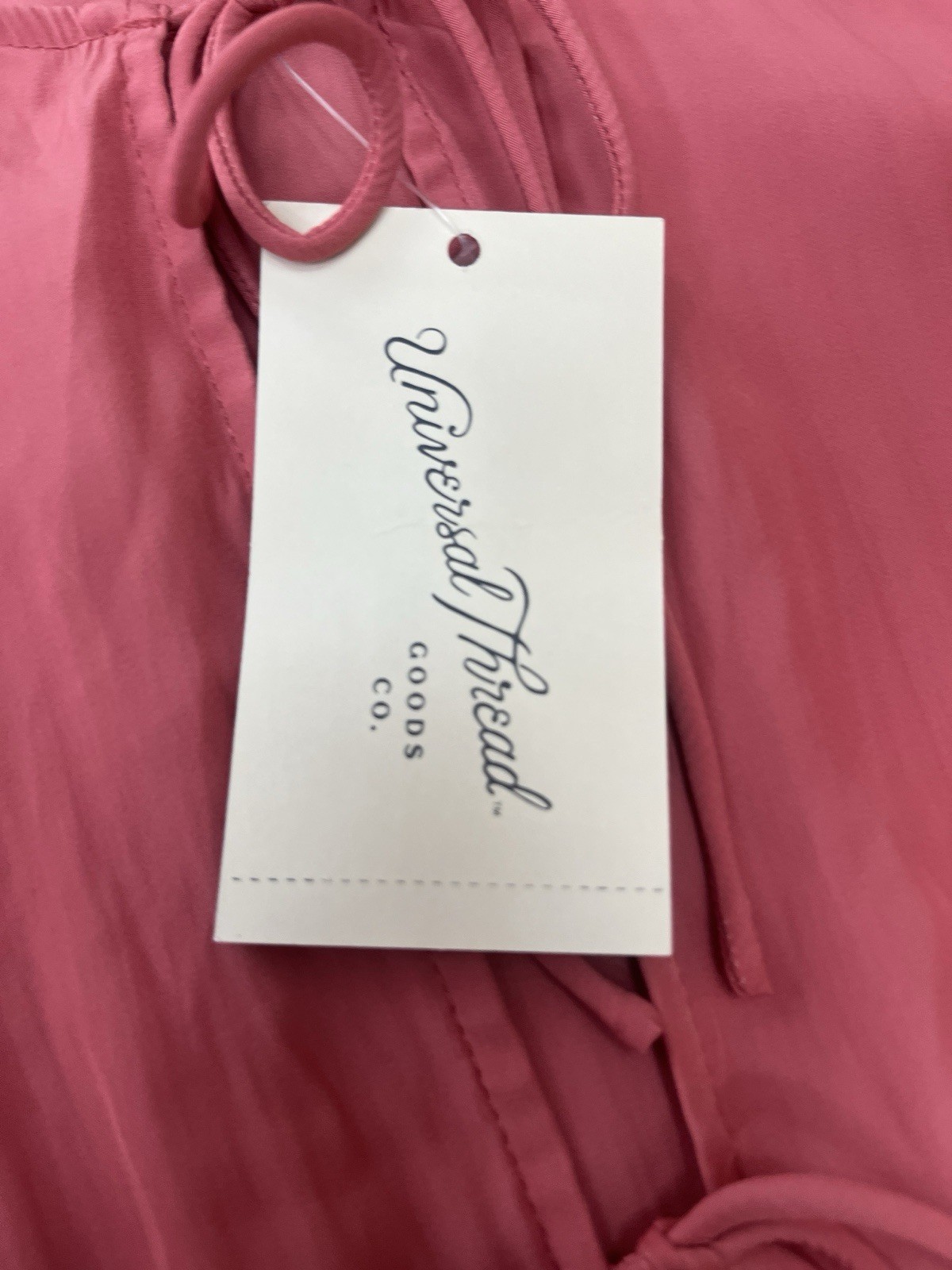 Universal Thread Coral Pink Tie Front Flutter Mini Dress Short Sleeve Large NWT