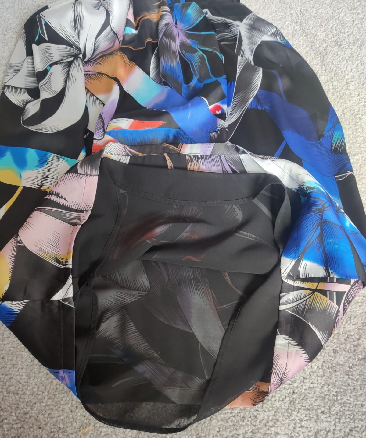 TED BAKER Chiffon Cocktail Dress UK 6 Black Floral Knee Length RN95229 CA25459