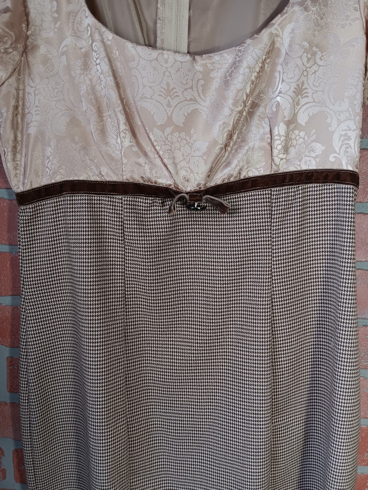 Maurices Floral Damask & Houndstooth Babydoll Dress Size 5/6 Retro Dark Academia