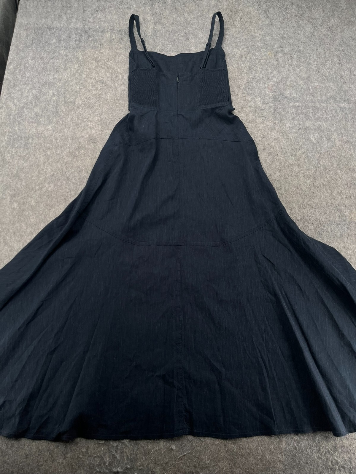 A.L.C. Navy Blue Harlow Linen Sleeveless Midi Dress Size 8