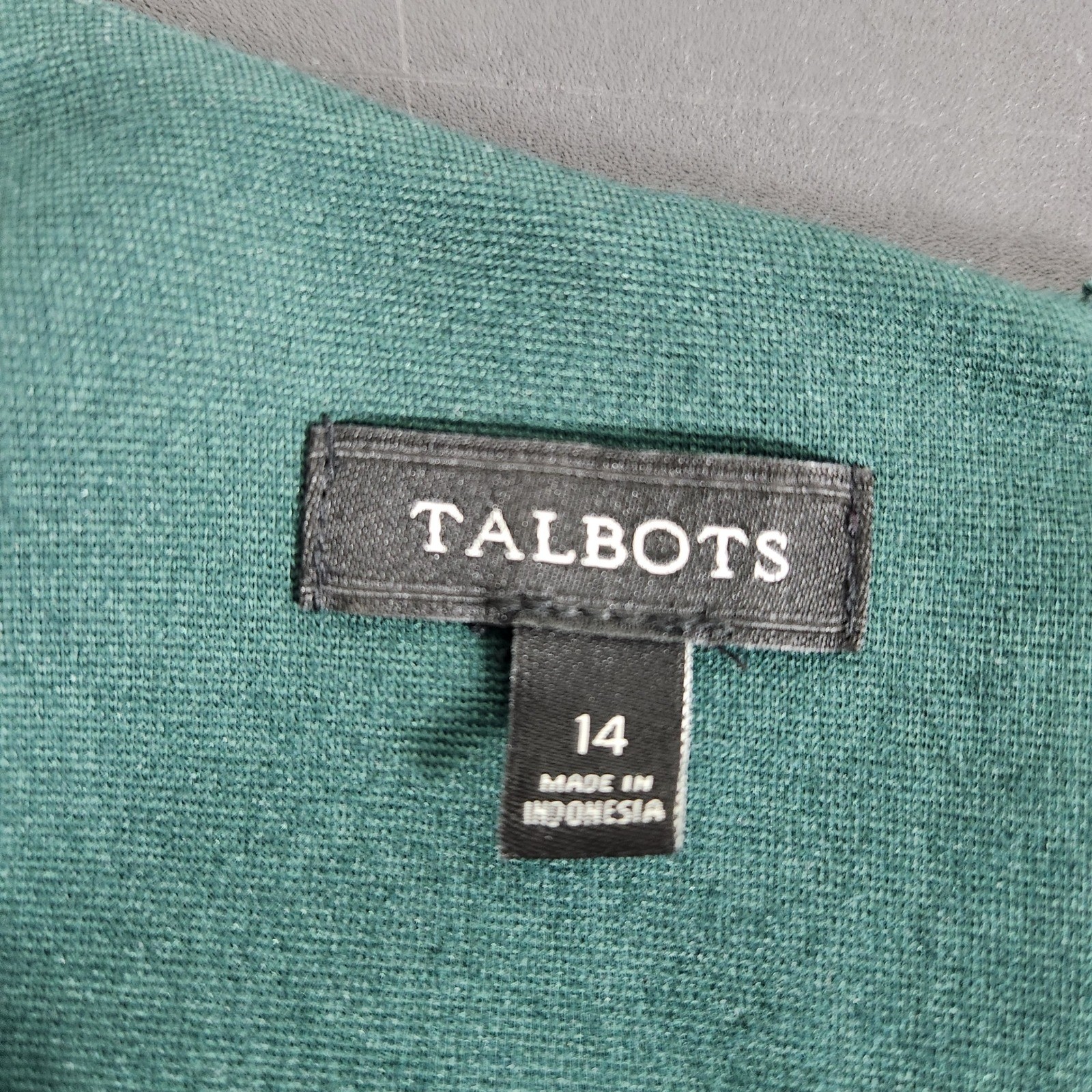 Talbots Womens Green Lace Cuff V-Neck Sheath Dress Size 14 Ponte Knit Holiday
