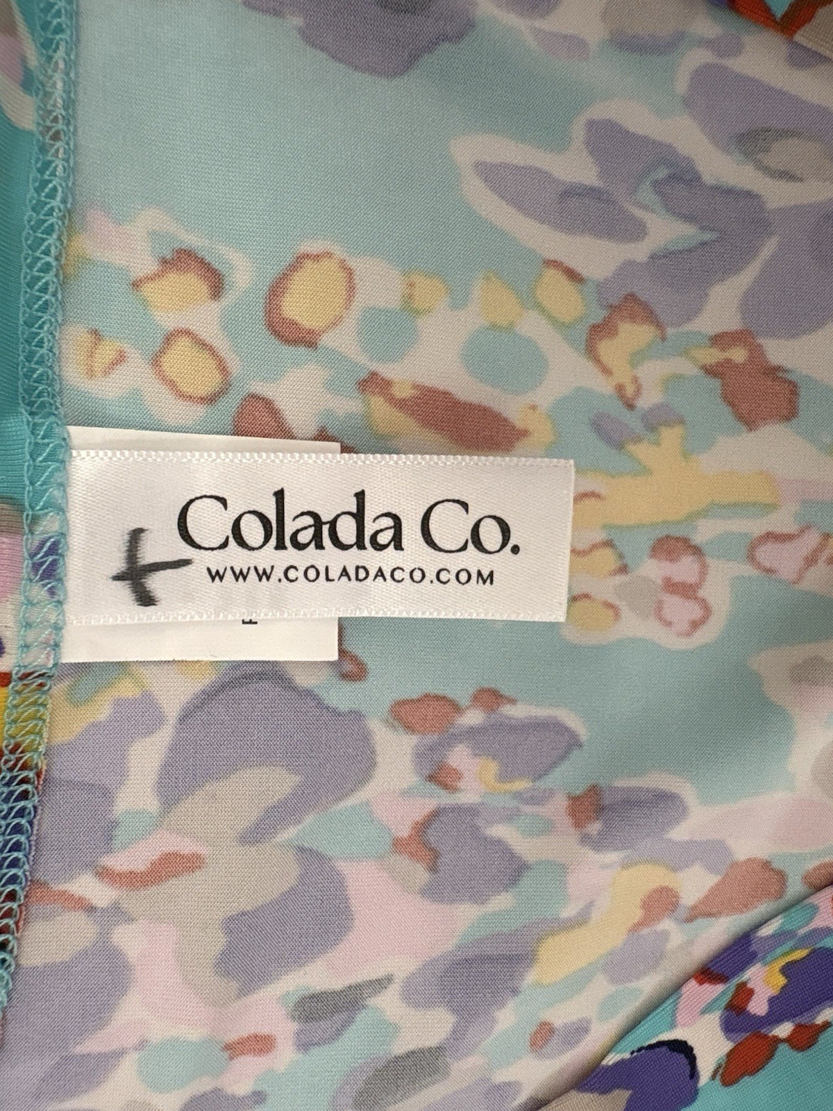 Flawless Women’s Stretchy Medium Colada Co. Spring Meadow Aqua Callie Dress II