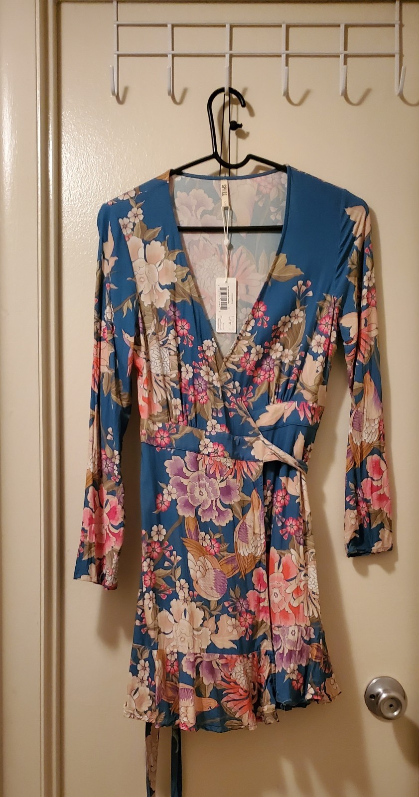 Spell And The Gypsy Collective Blue Skies Long Sleeve Wrap Dress Small