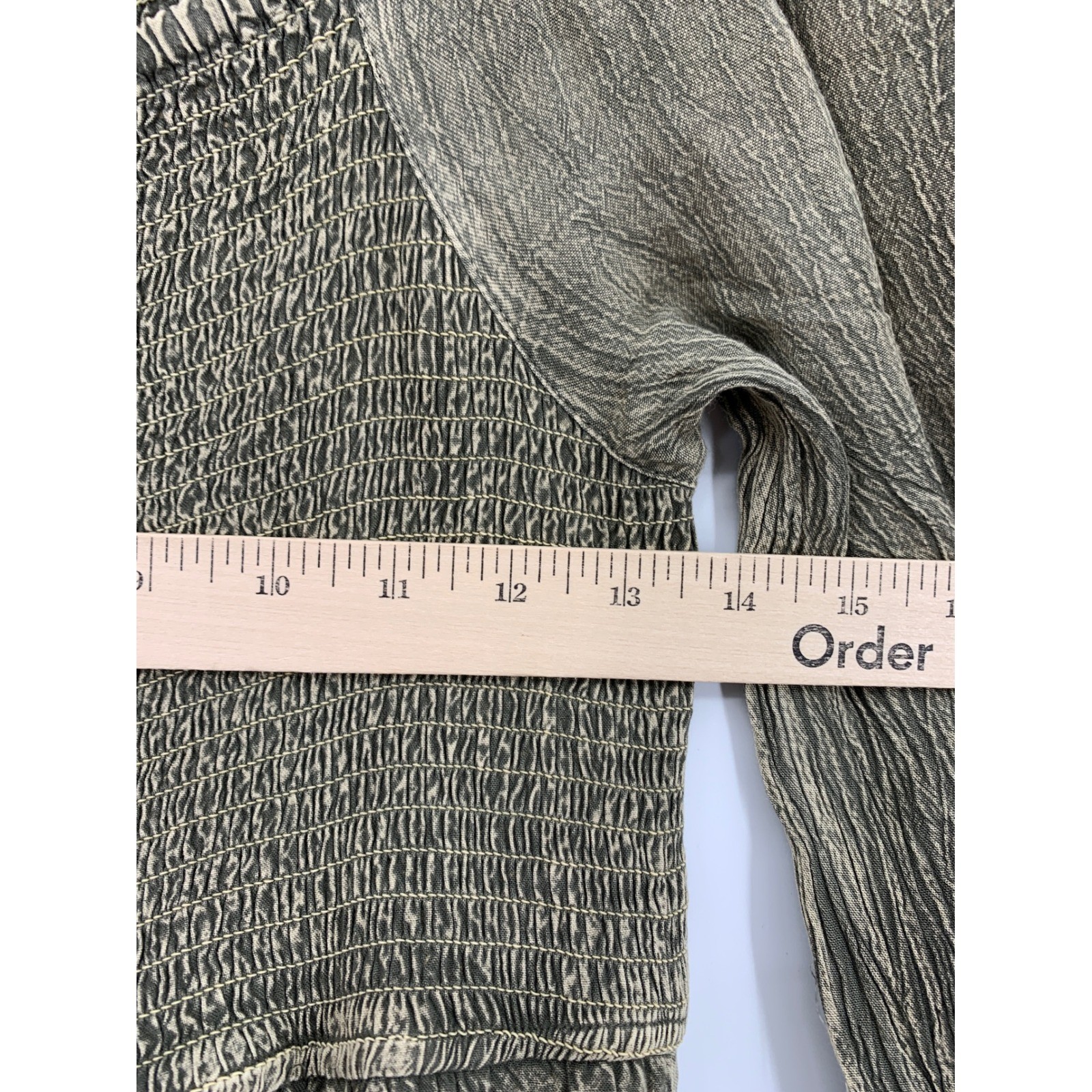 Young Threads Dress Womens Medium Green Gray Maxi Long Smocked Boho NEW