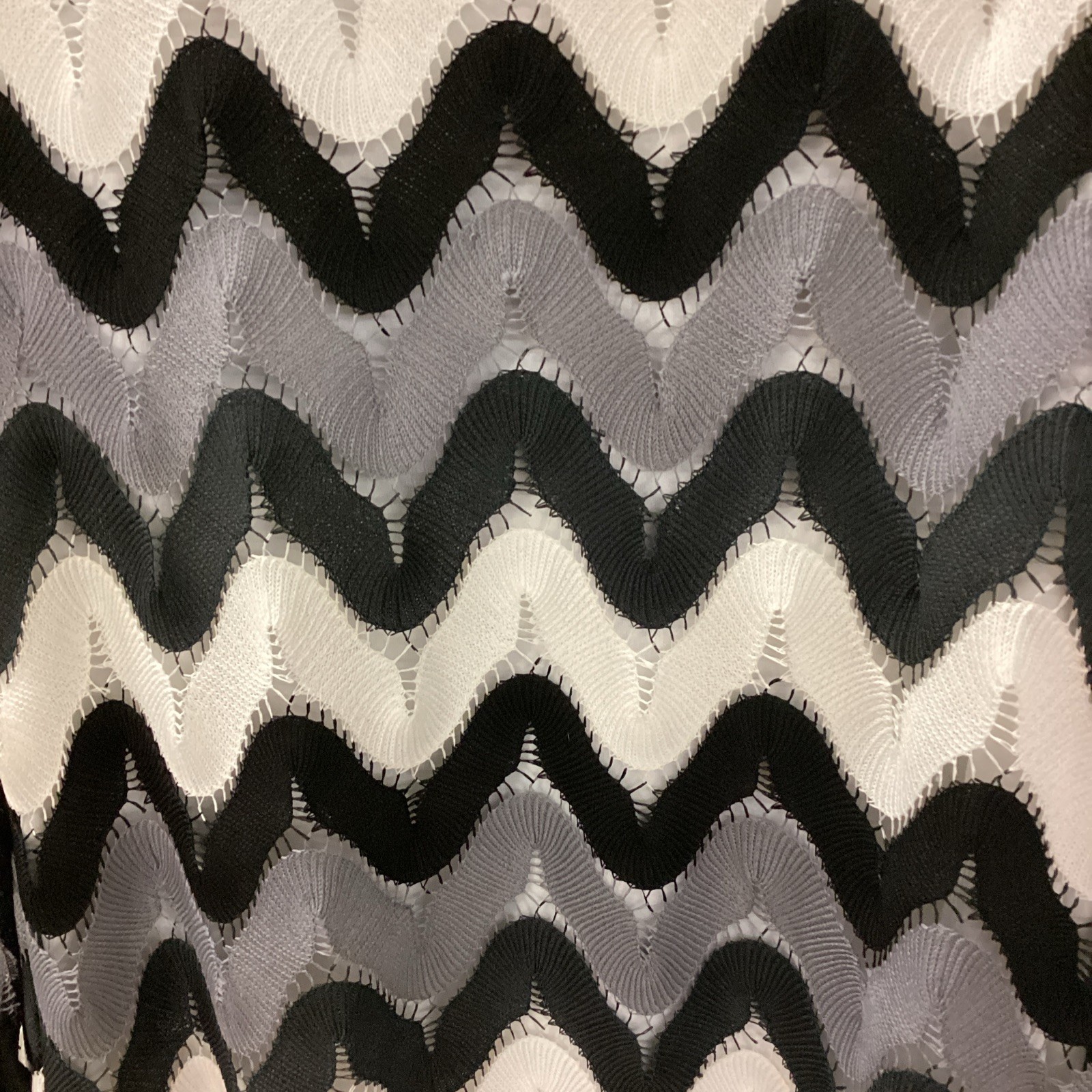 #103 Sharagano Lined Dress Gray Black White Size 10 Women’s
