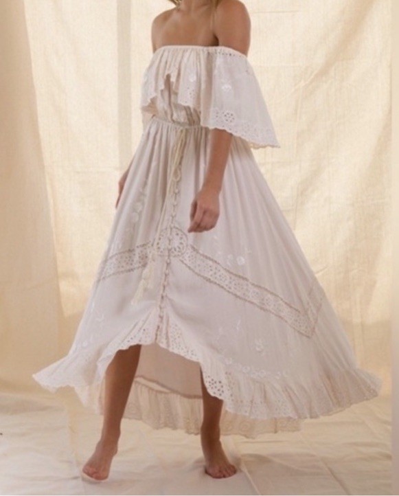 Extremely RARE Fillyboo X Free People Tambourine Off-The-Shoulder Maxi Dress