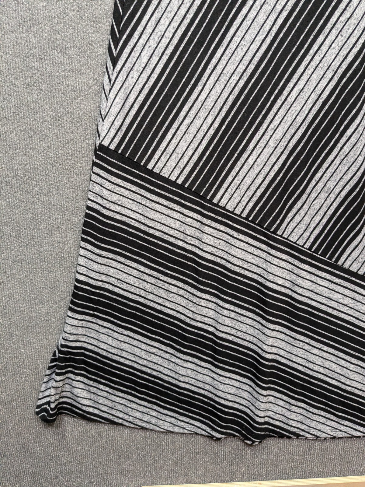 Chalet Et Ceci Maxi Dress Womens Small Stripe Bardot Black Gray Tank Bamboo