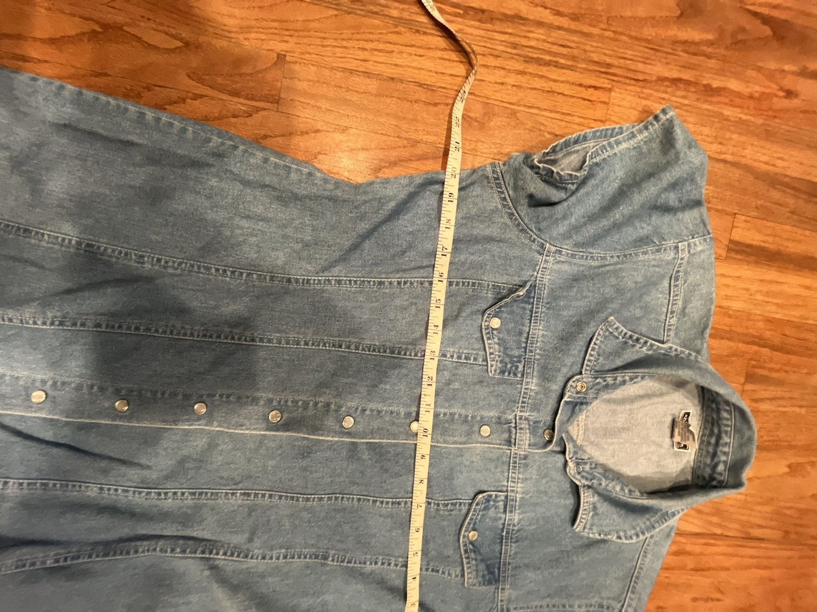 Xhilaration Vintage Style Button-Front Short Sleeve Denim Shirt Dress
