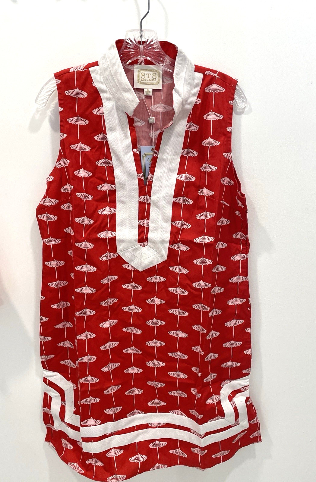 Sail to Sable Red Umbrella Mini Dress New Size X Large Sleeveless Cotton