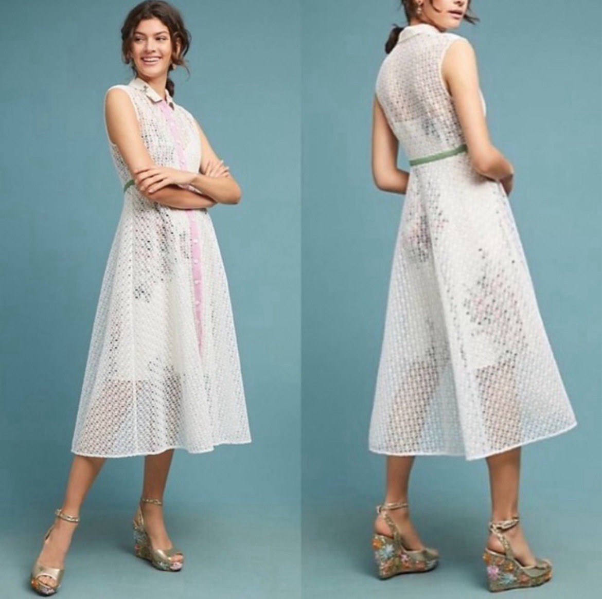 NWT Tracy Reese Anthropologie Cherry Blossom Dress Women’s Size 4 Petite Easter