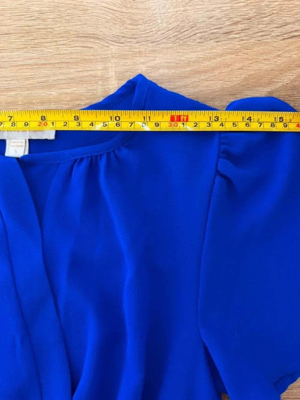 Monteau Los Angeles Royal Blue Maxi Dress Flutter Sleeve Smocked Waist Small