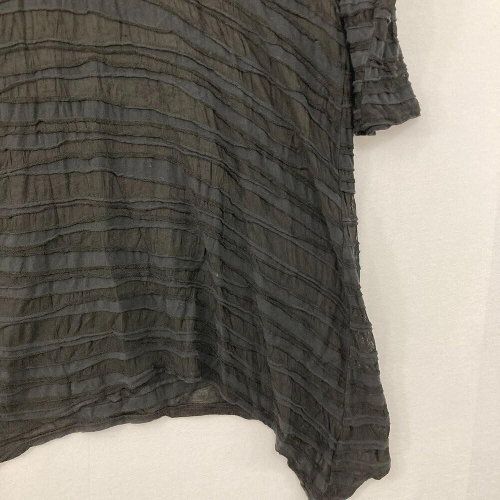 Cut Loose size Small Black Mesh Striped Artsy Abstract Lagenlook Dress/Tunic