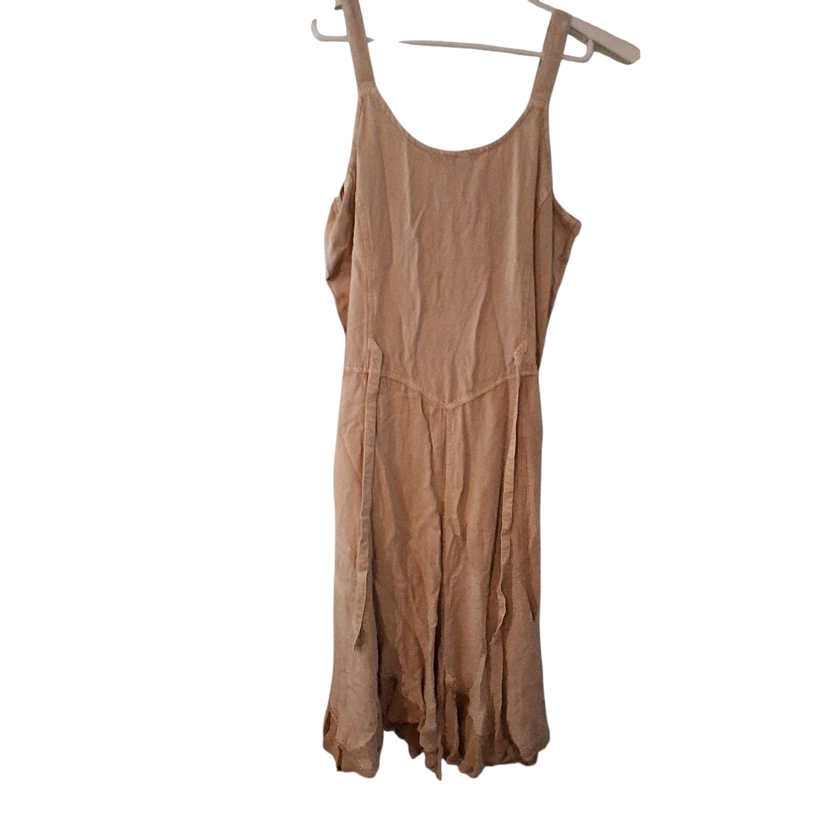 Sacred Threads nwt dress Sample womens M ? tan lace up boho bohemian