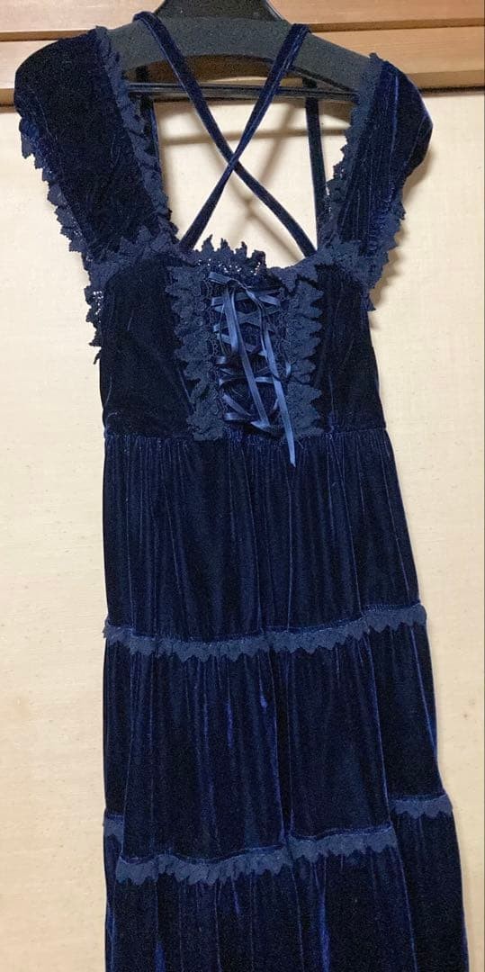 BABY THE STARS SHINE BRIGHT Navy Velor JSK Free Size From Japan