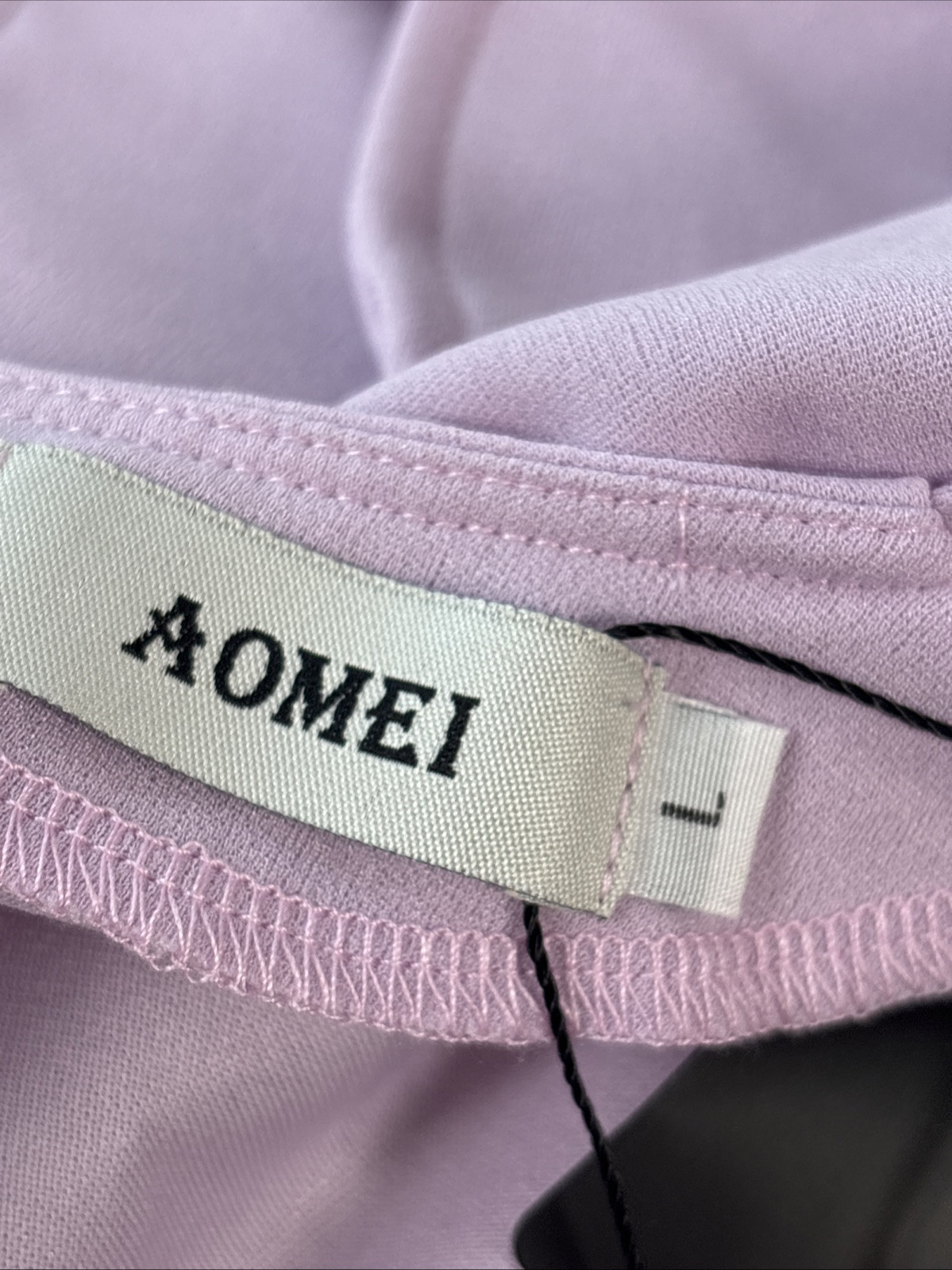 Aomei Womens Long Lilac Purple Flowy Ruffle Sleeve Dress Zip Back Size Large